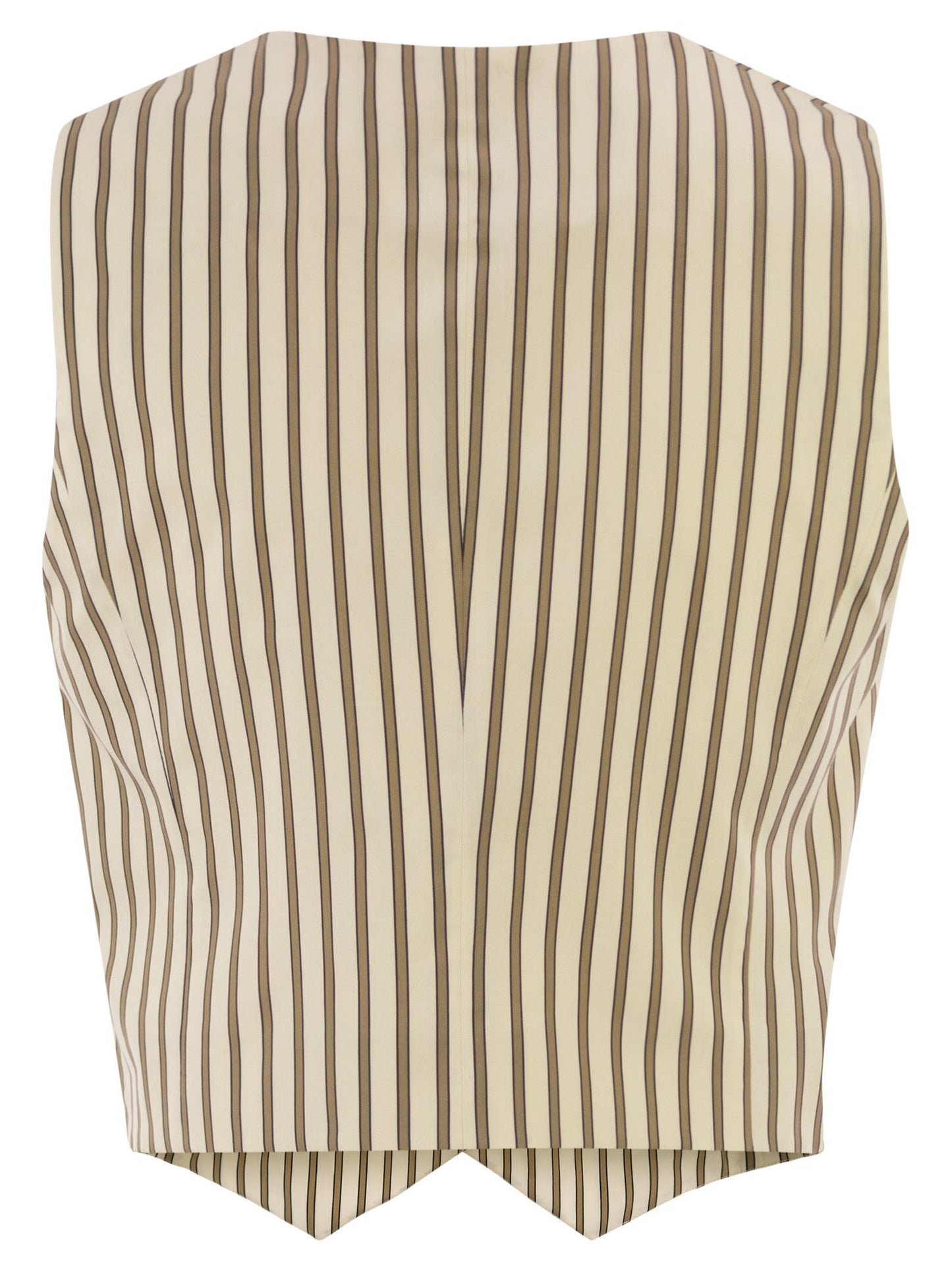 Max Mara Women Mxmfauno - Striped Cotton And Silk Canvas Waistcoat MAX MARA