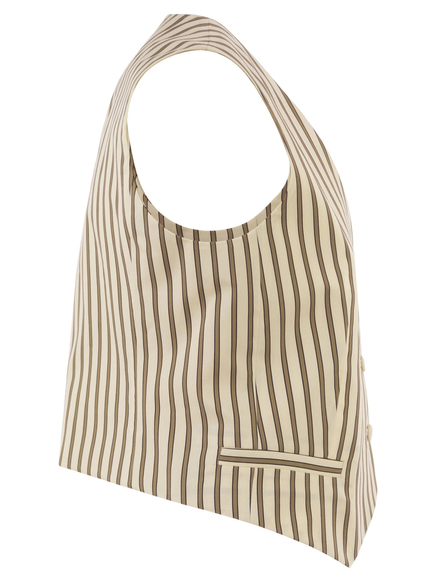 Max Mara Women Mxmfauno - Striped Cotton And Silk Canvas Waistcoat MAX MARA