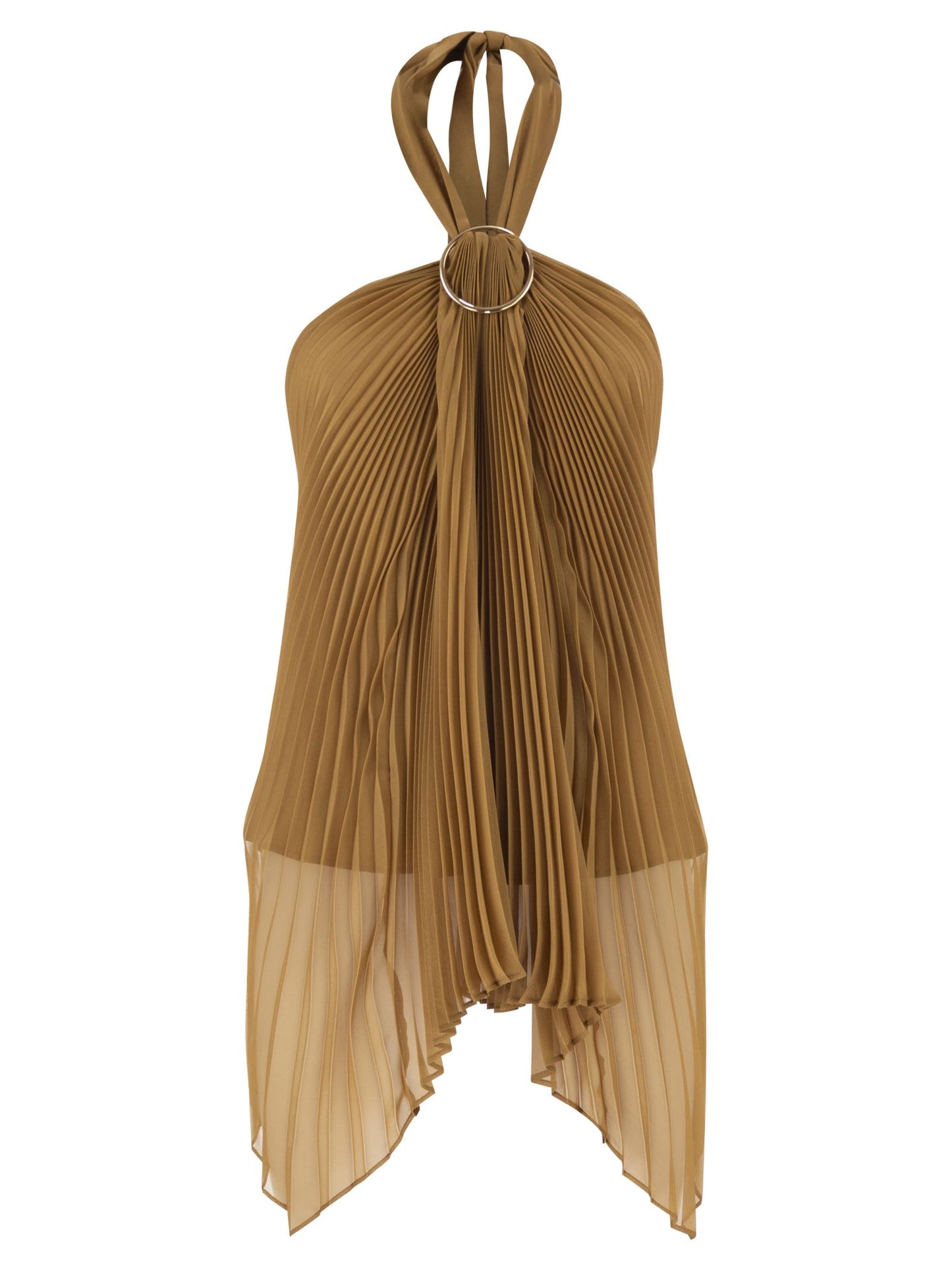 Max Mara Women Mxevalzer - Pleated Halter Top With Ring Detail MAX MARA