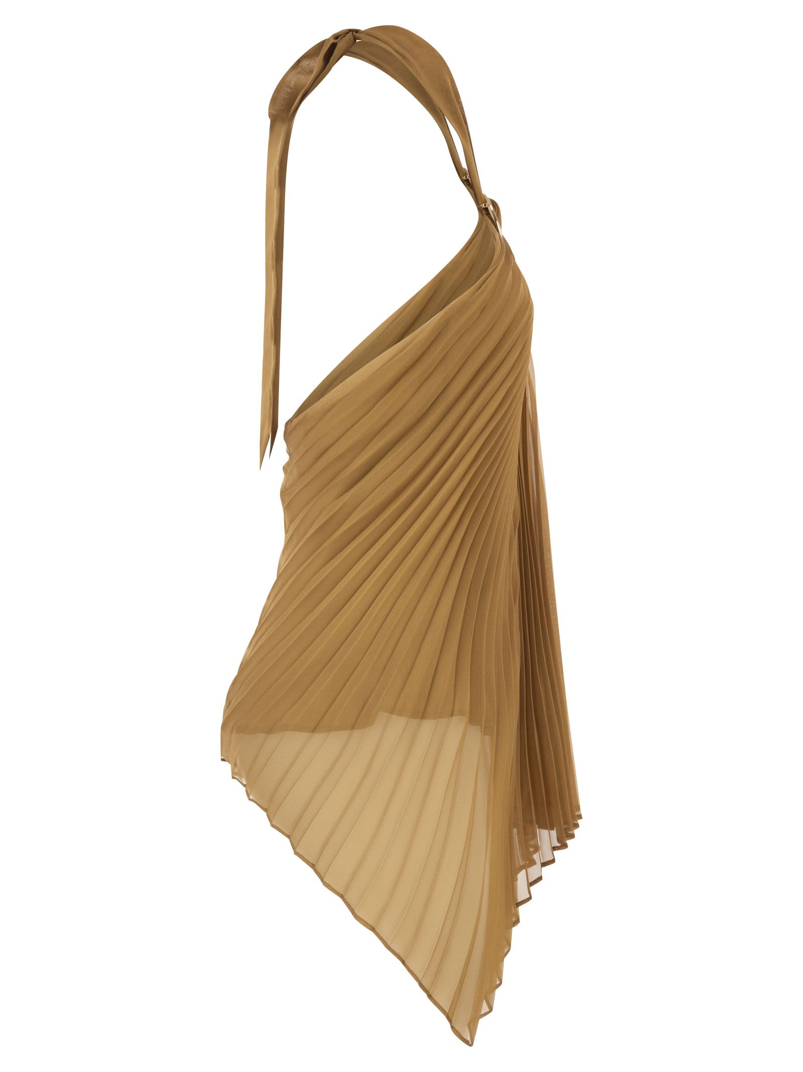 Max Mara Women Mxevalzer - Pleated Halter Top With Ring Detail MAX MARA