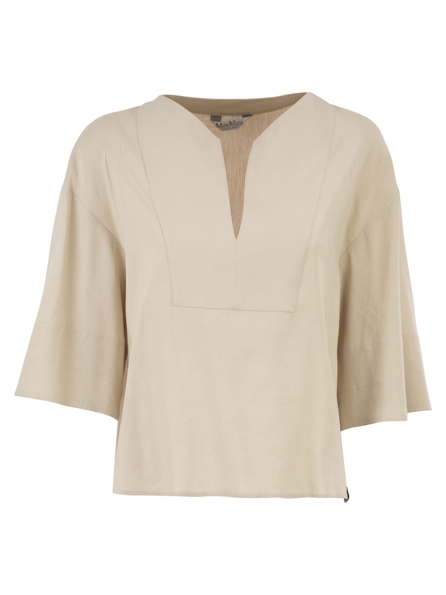Max Mara Women Mxpsospiro - Linen And Viscose V-Neck Blouse MAX MARA
