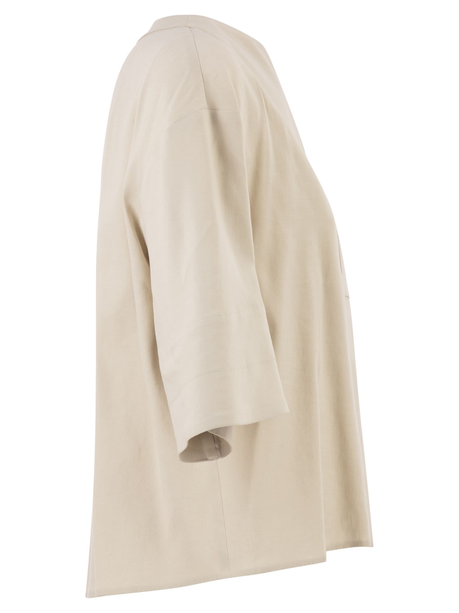 Max Mara Women Mxpsospiro - Linen And Viscose V-Neck Blouse MAX MARA