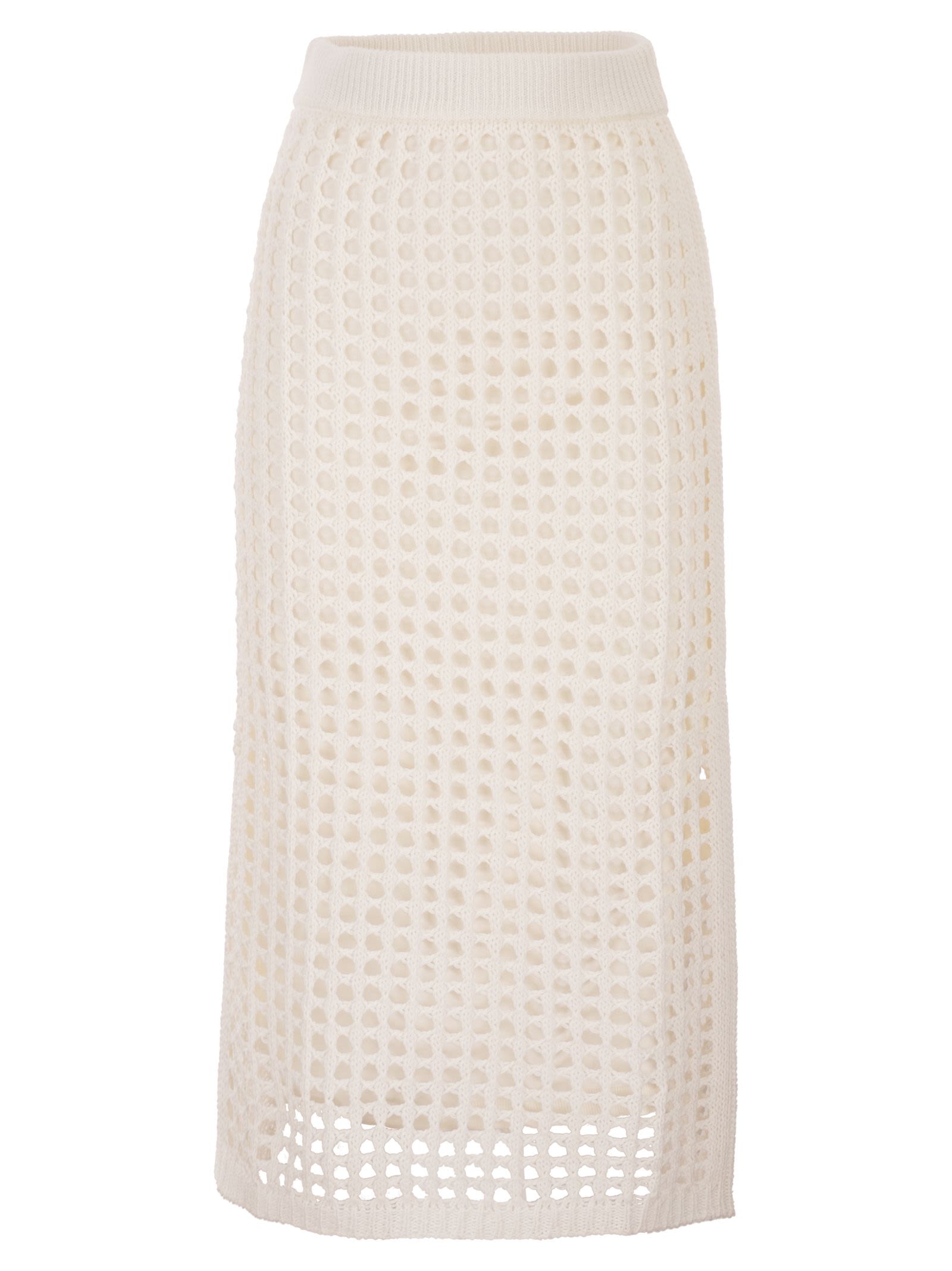 Max Mara Women Mxpgeode - Openwork Cotton Midi Skirt MAX MARA