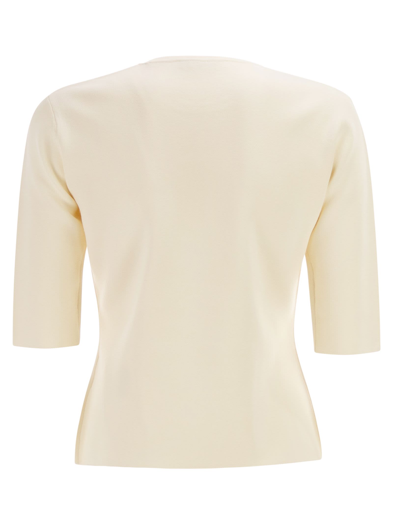Maxmara Women Mxpaustero - Short-Sleeved Top With Embroidered Logo MAX MARA