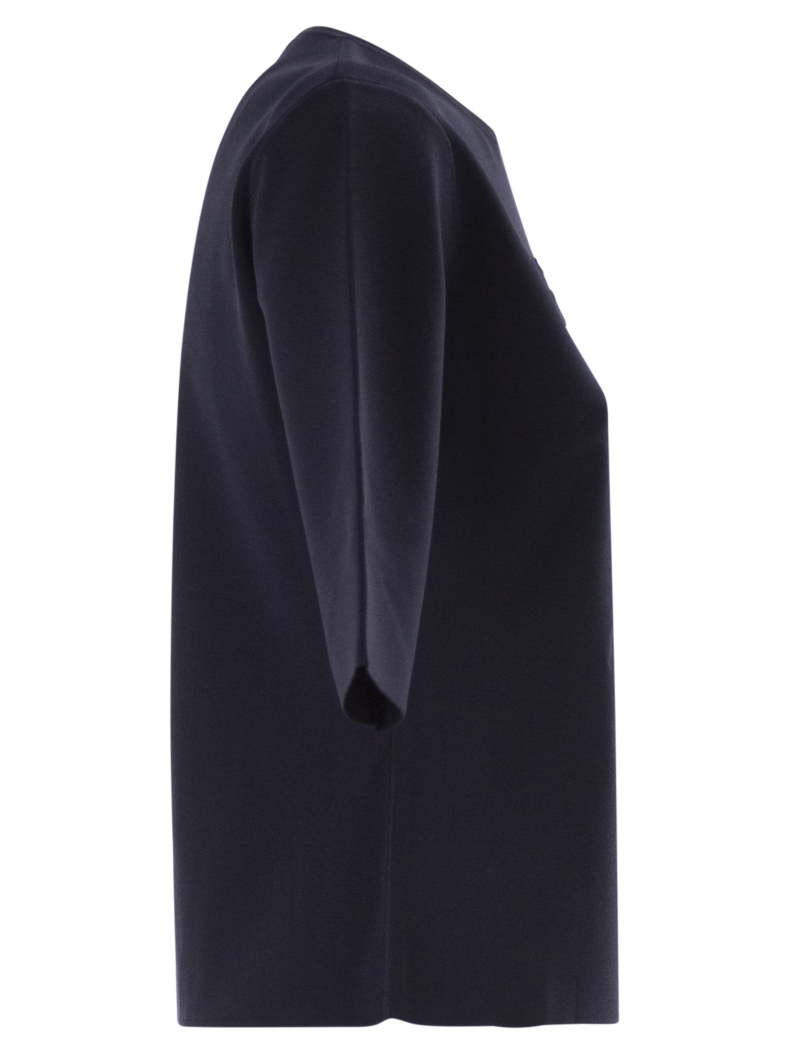 Maxmara Women Mxpaustero - Short-Sleeved Top With Embroidered Logo MAX MARA