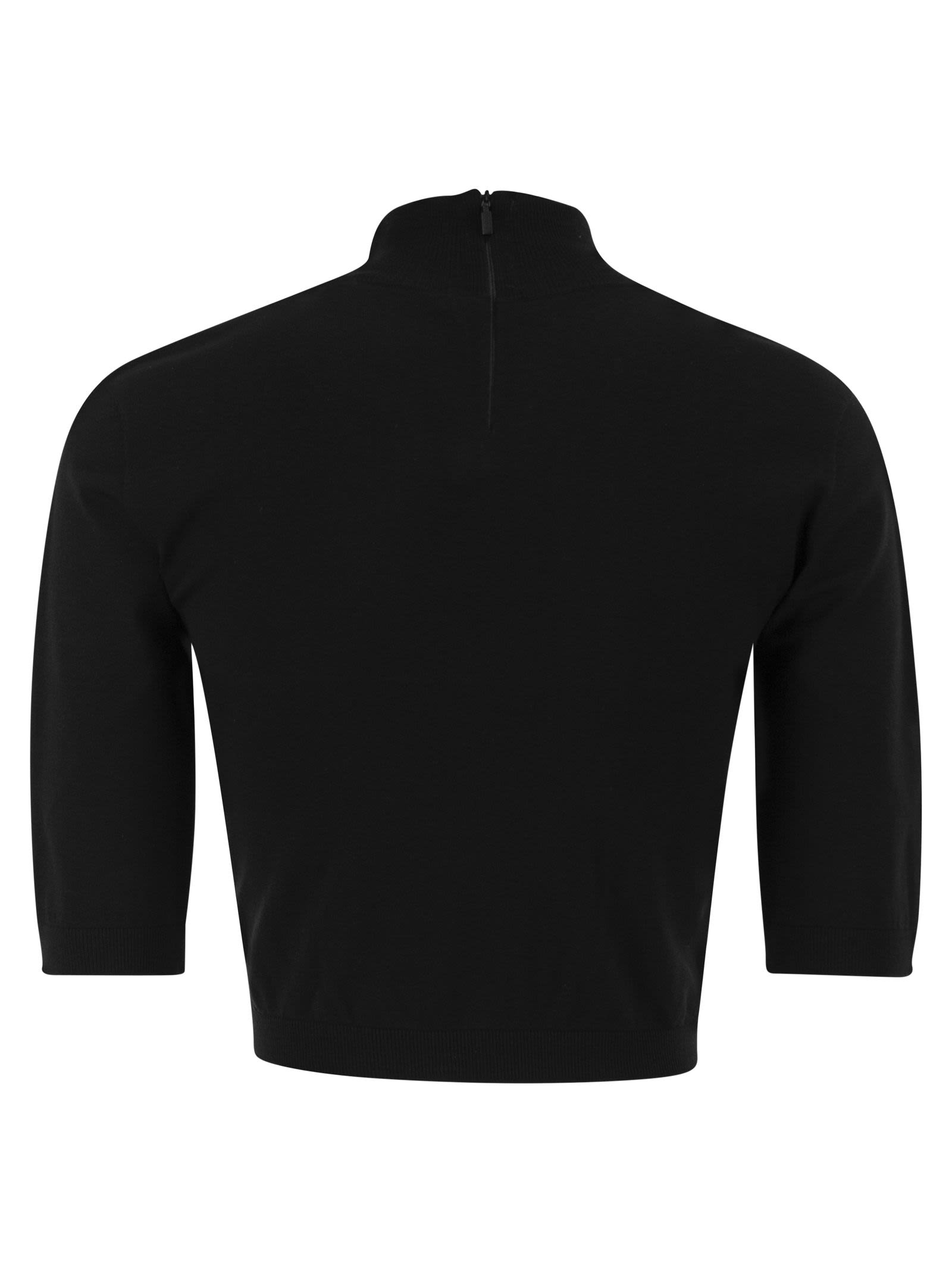 Max Mara Women Title: Mxscanale - Cropped High-Neck Viscose Knit Top MAX MARA