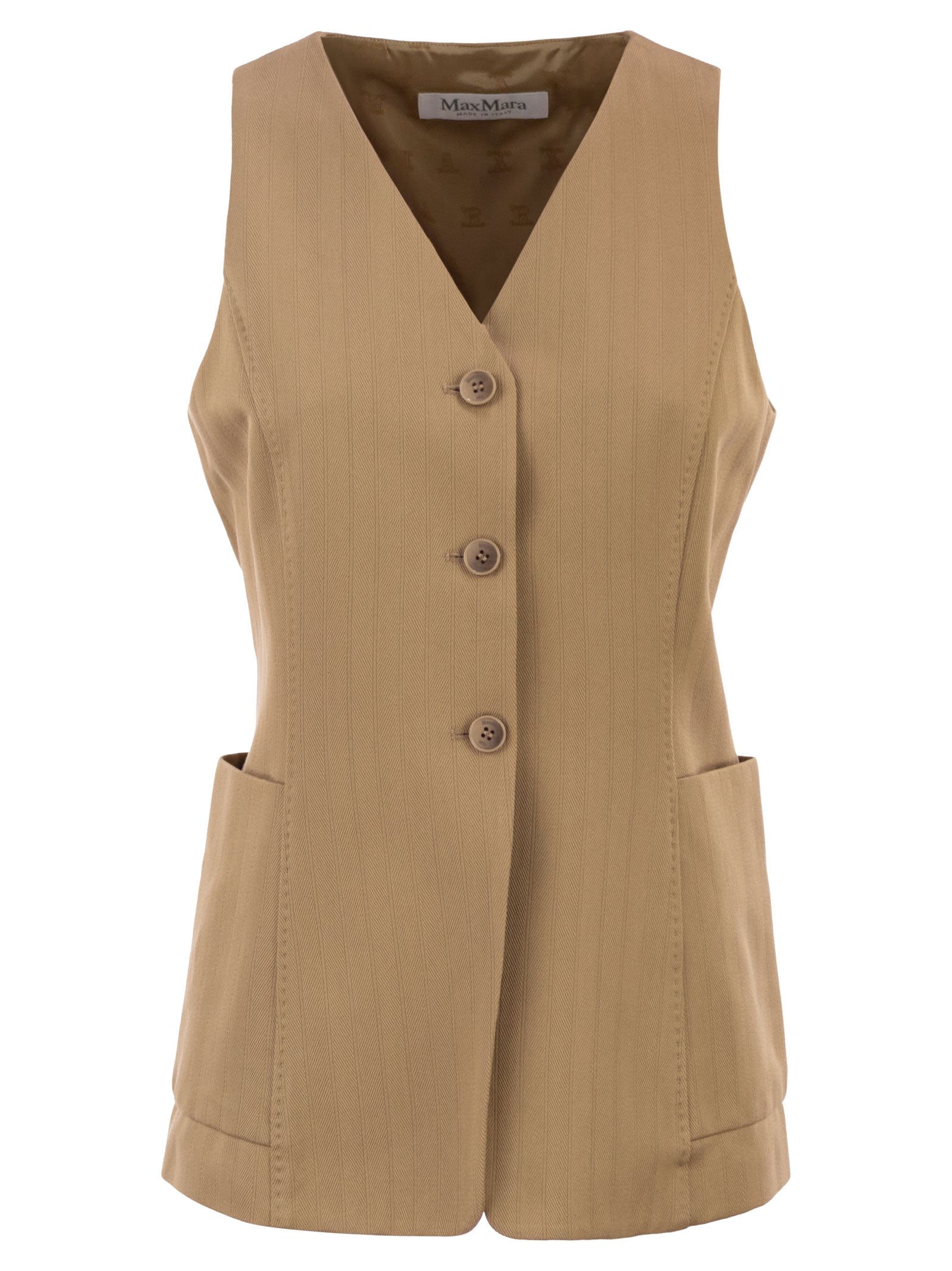Max Mara Women Mxmfalla - Pinstriped Jacquard Jersey Waistcoat MAX MARA