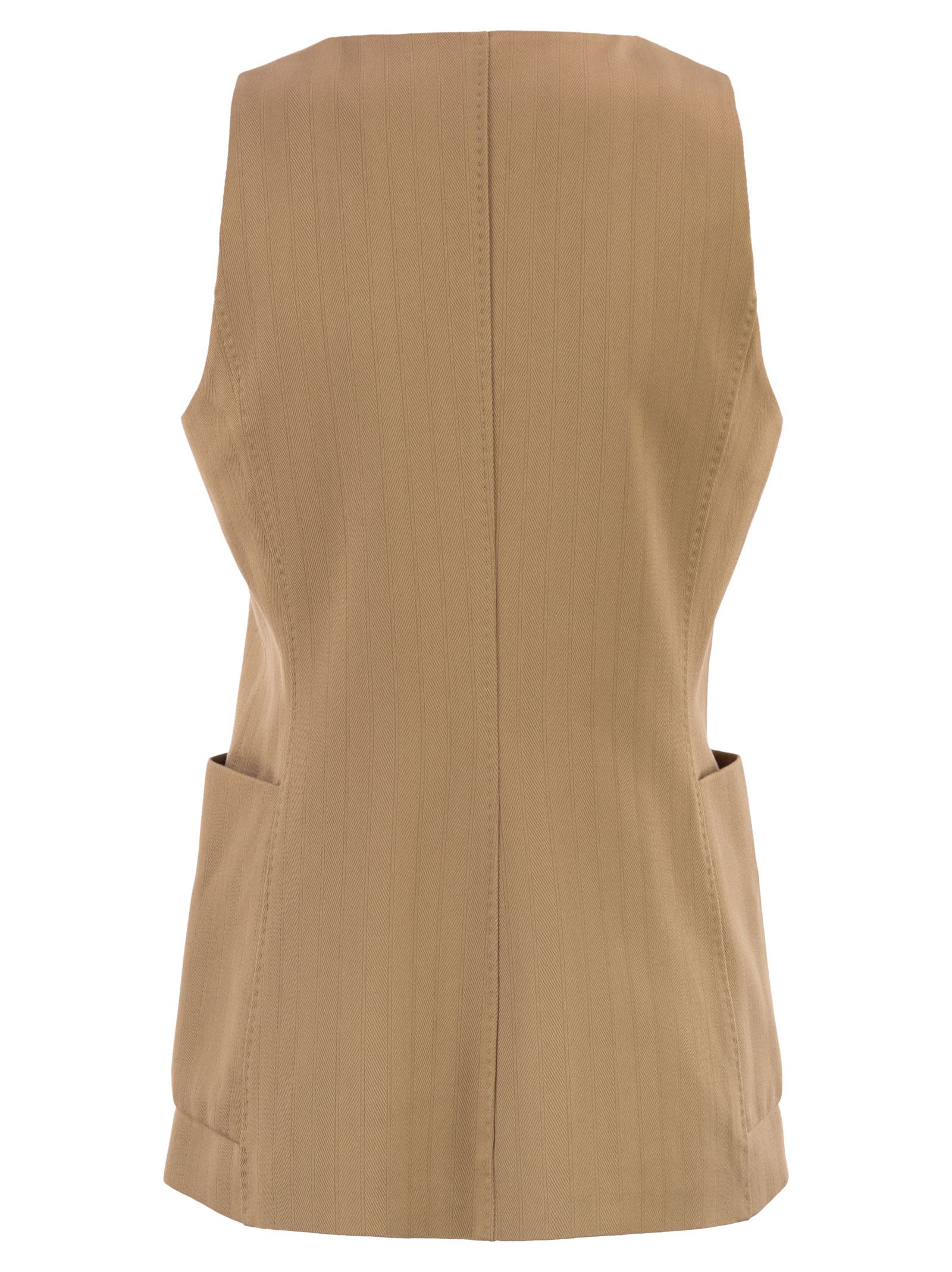 Max Mara Women Mxmfalla - Pinstriped Jacquard Jersey Waistcoat MAX MARA