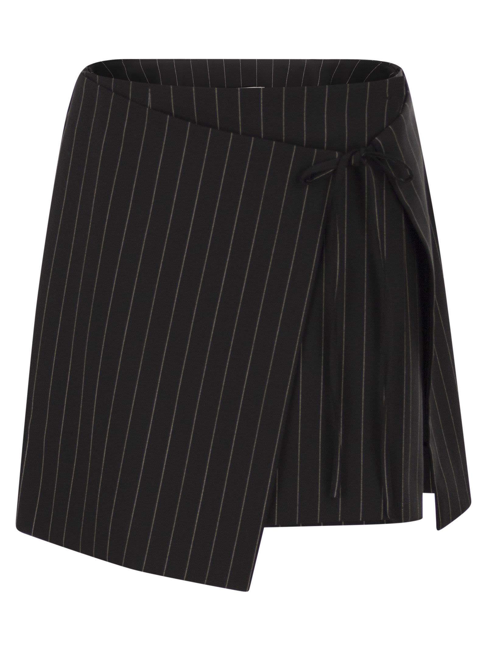 Sportmax Women Spxfatti - Mini Skirt In Pinstriped Gabardine SPORTMAX