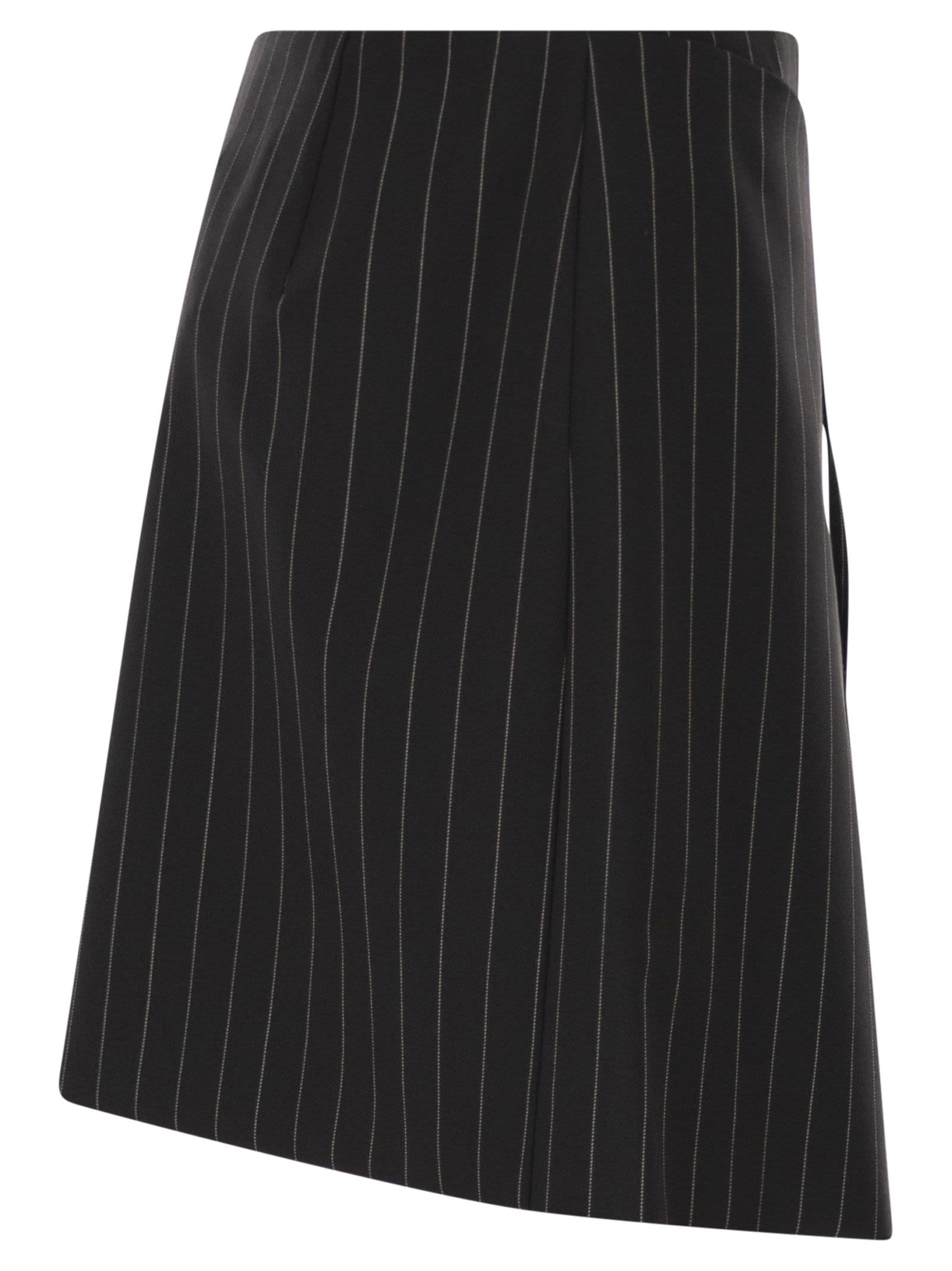 Sportmax Women Spxfatti - Mini Skirt In Pinstriped Gabardine SPORTMAX