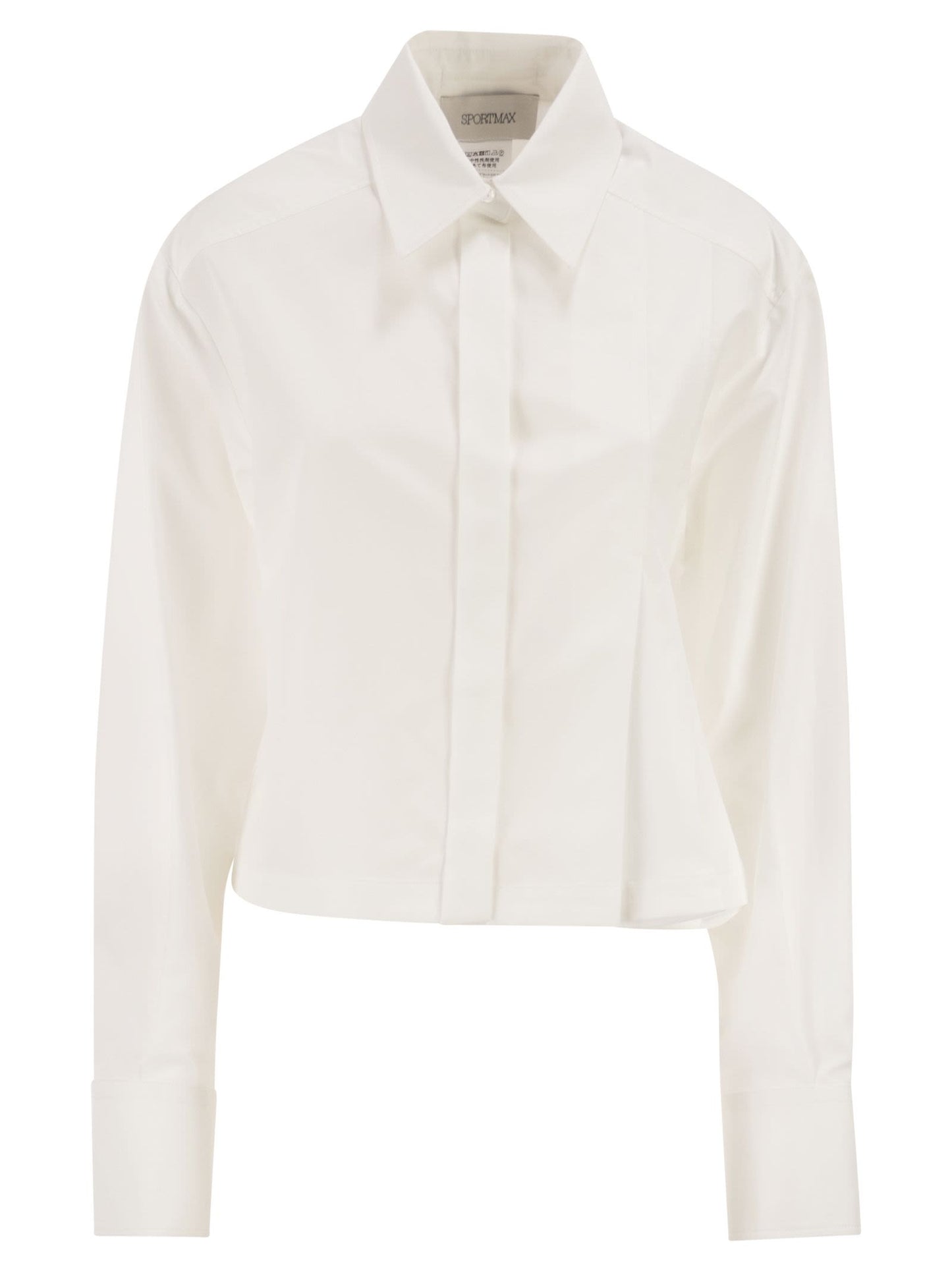 Sportmax Women Spxcerto - Cropped Poplin Shirt With Asymmetrical Pleats SPORTMAX