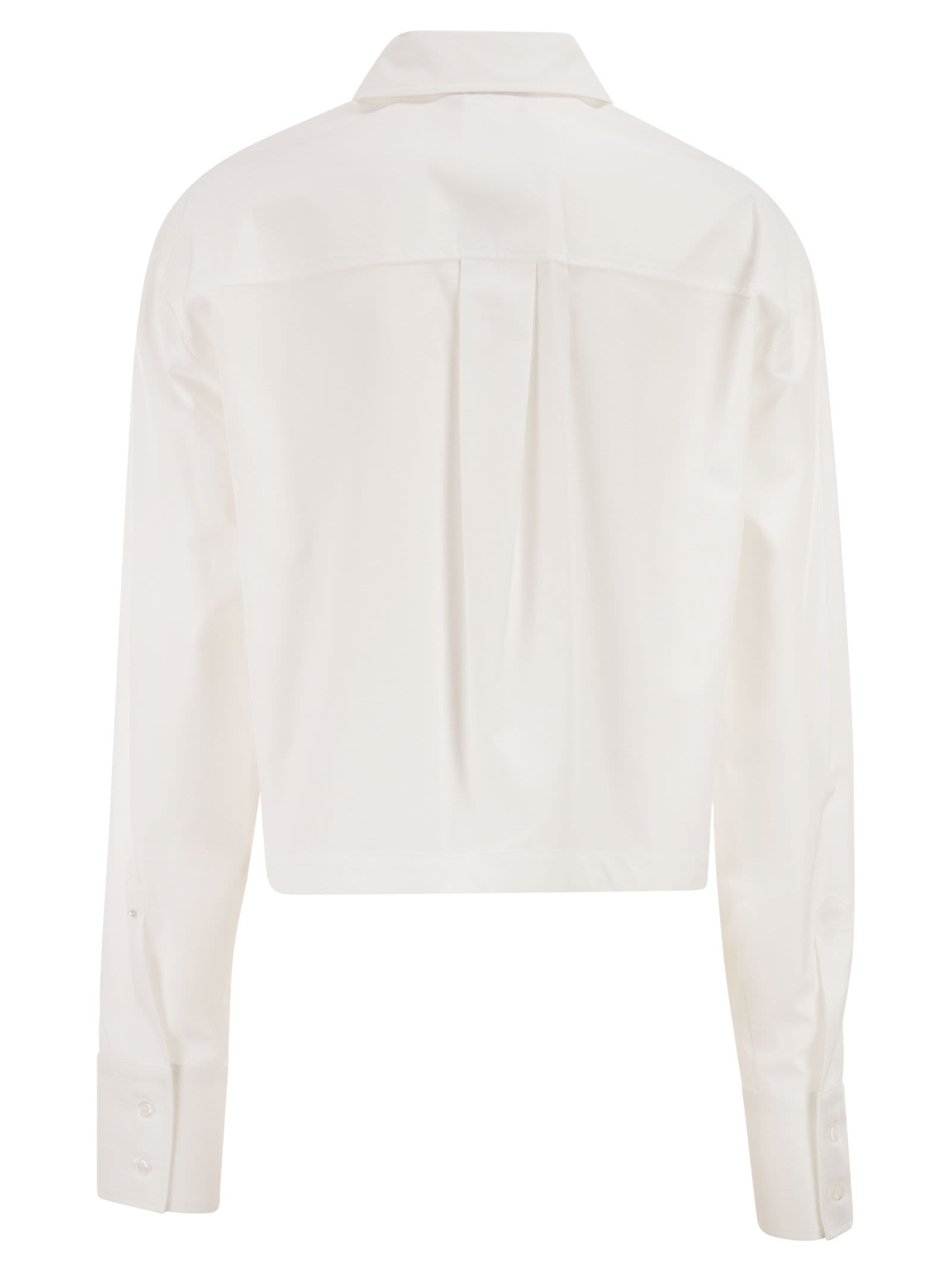 Sportmax Women Spxcerto - Cropped Poplin Shirt With Asymmetrical Pleats SPORTMAX
