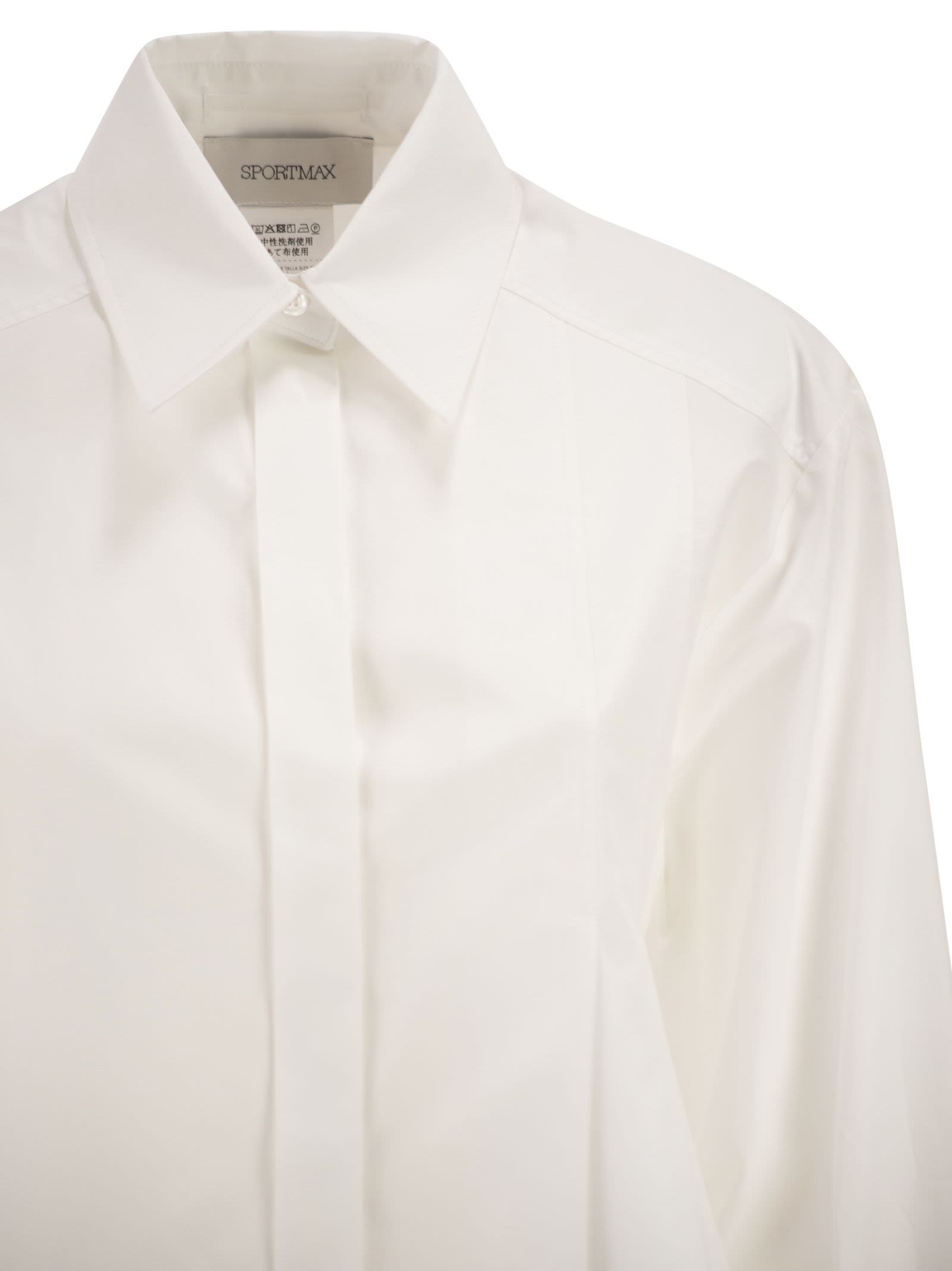 Sportmax Women Spxcerto - Cropped Poplin Shirt With Asymmetrical Pleats SPORTMAX