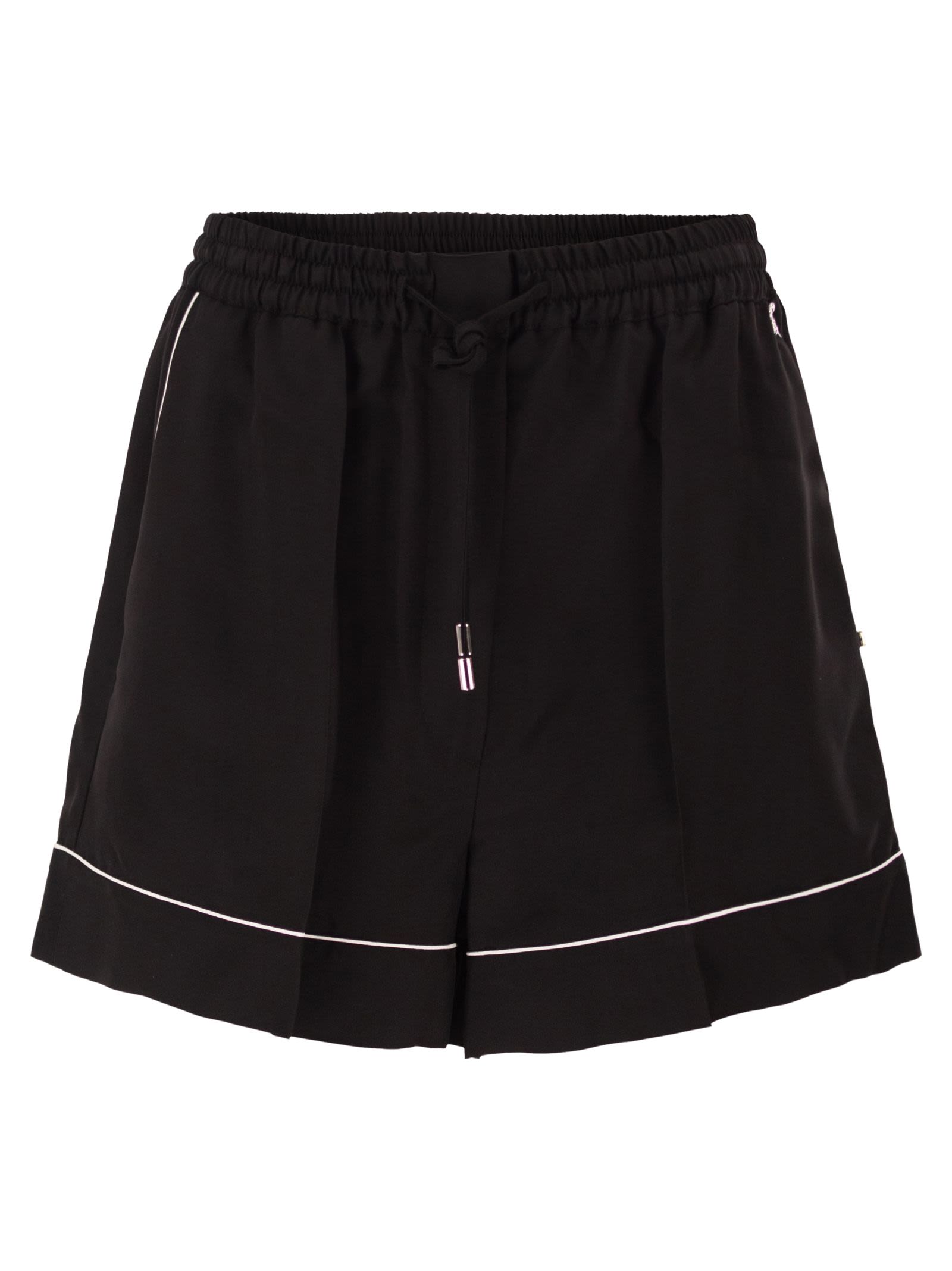 Sportmax Women Spxcrespo - Viscose Drawstring Shorts With Contrast Detailing SPORTMAX