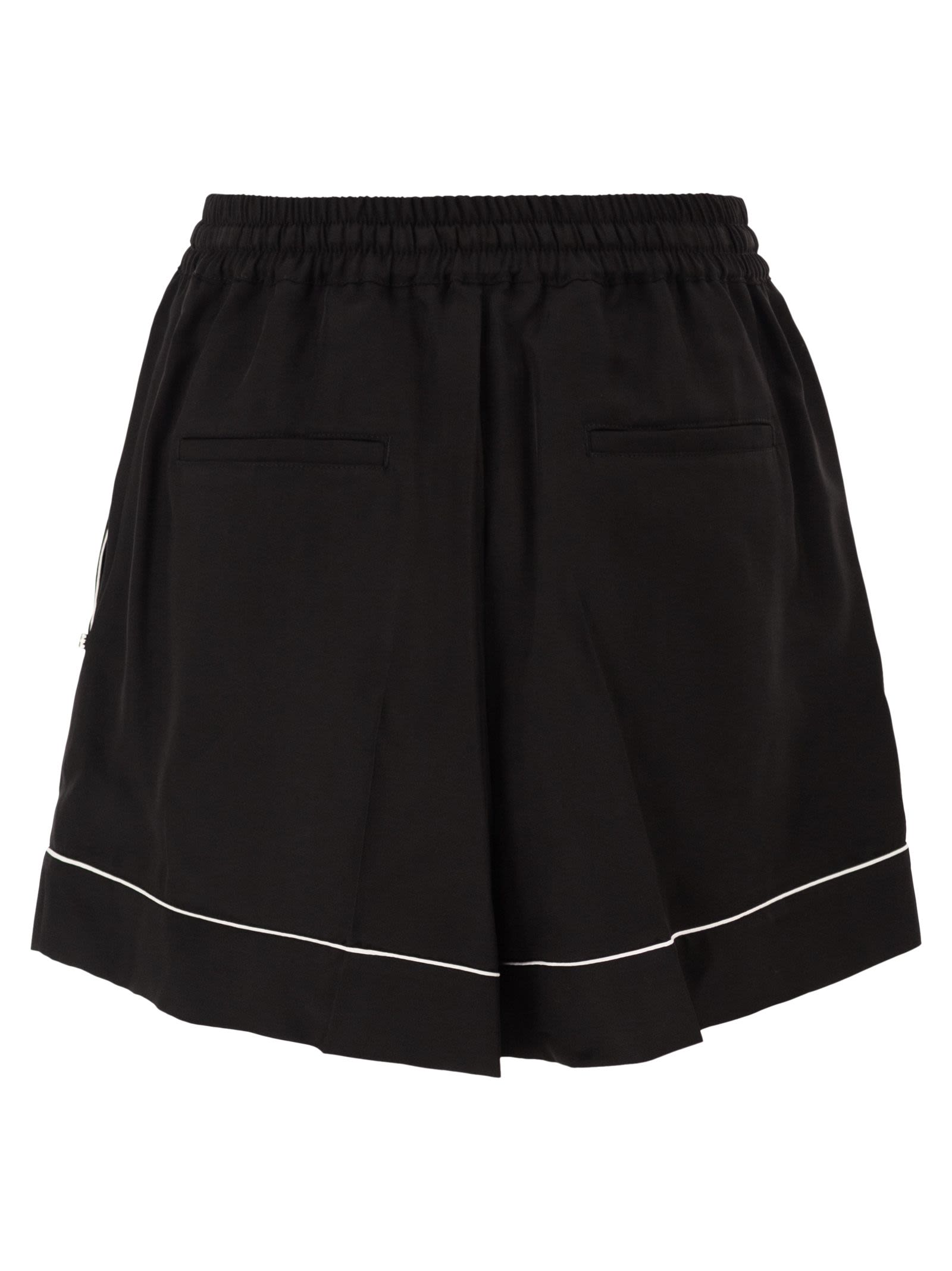 Sportmax Women Spxcrespo - Viscose Drawstring Shorts With Contrast Detailing SPORTMAX