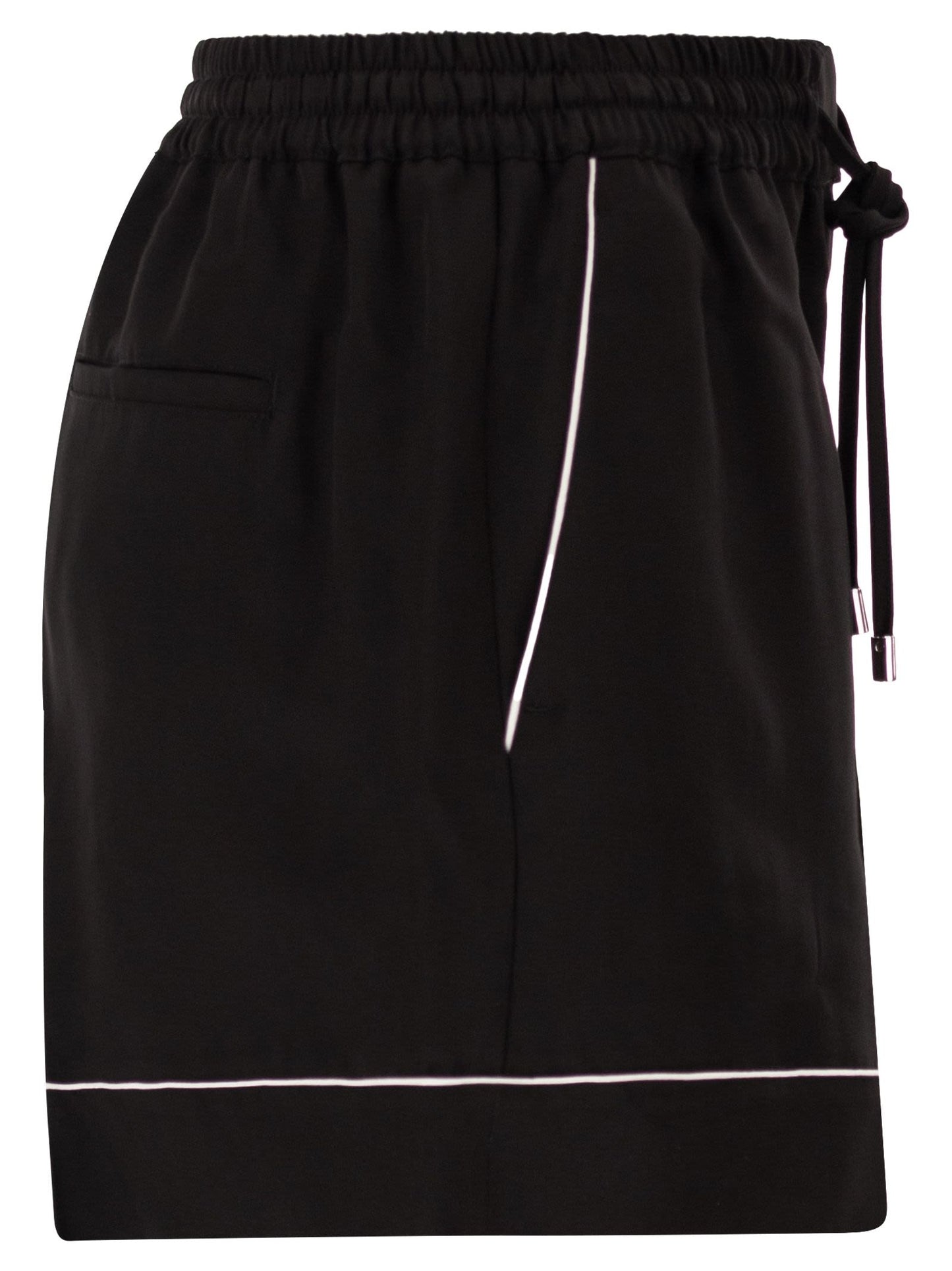 Sportmax Women Spxcrespo - Viscose Drawstring Shorts With Contrast Detailing SPORTMAX