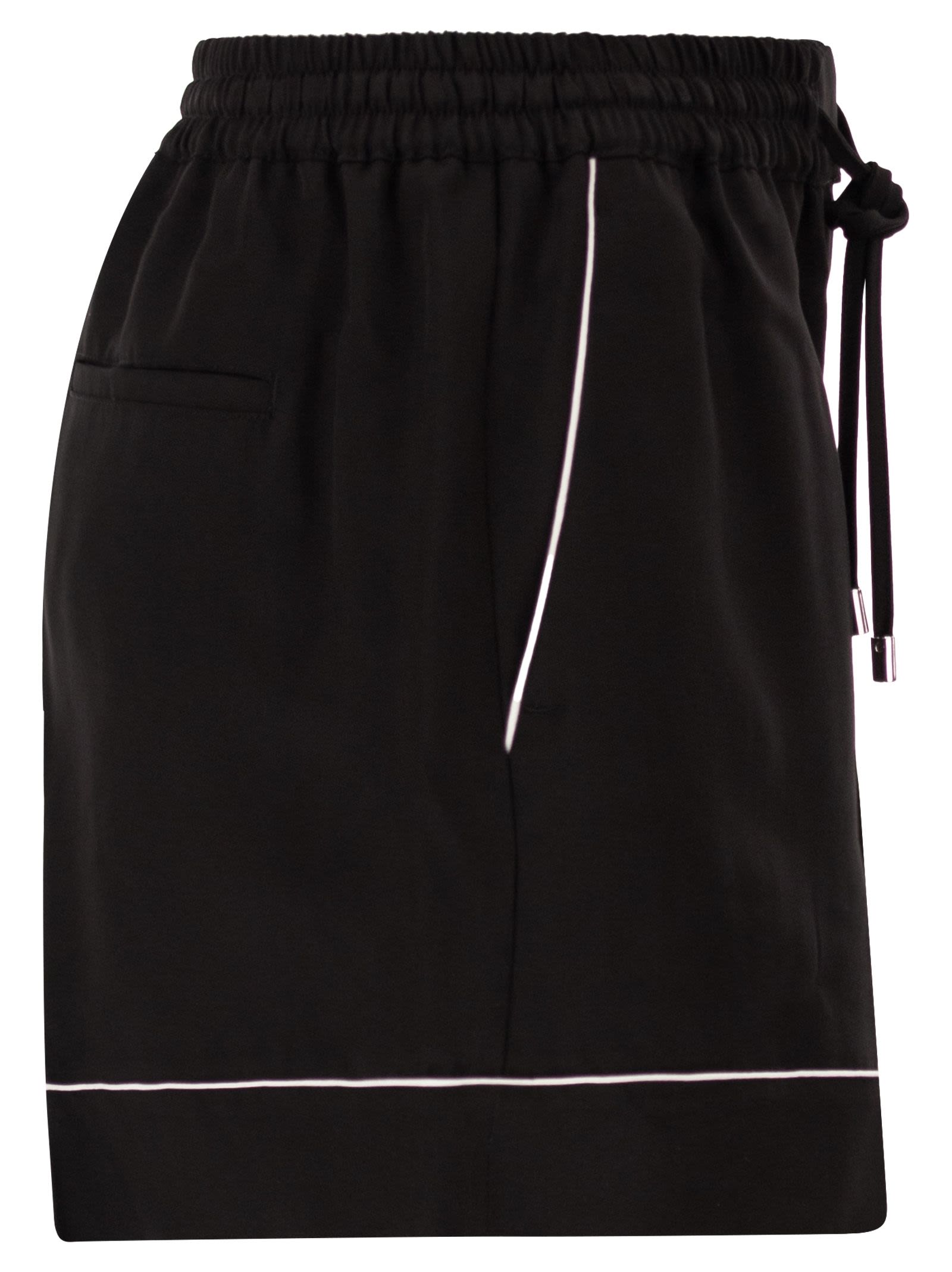 Sportmax Women Spxcrespo - Viscose Drawstring Shorts With Contrast Detailing SPORTMAX