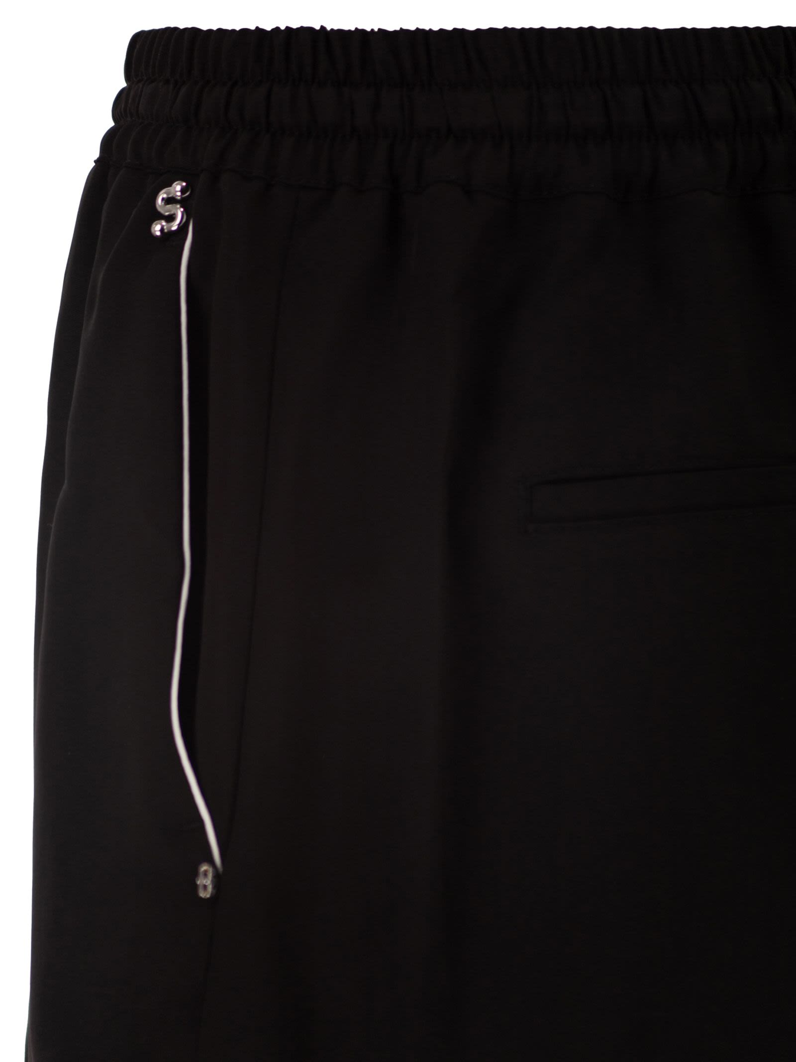 Sportmax Women Spxcrespo - Viscose Drawstring Shorts With Contrast Detailing SPORTMAX