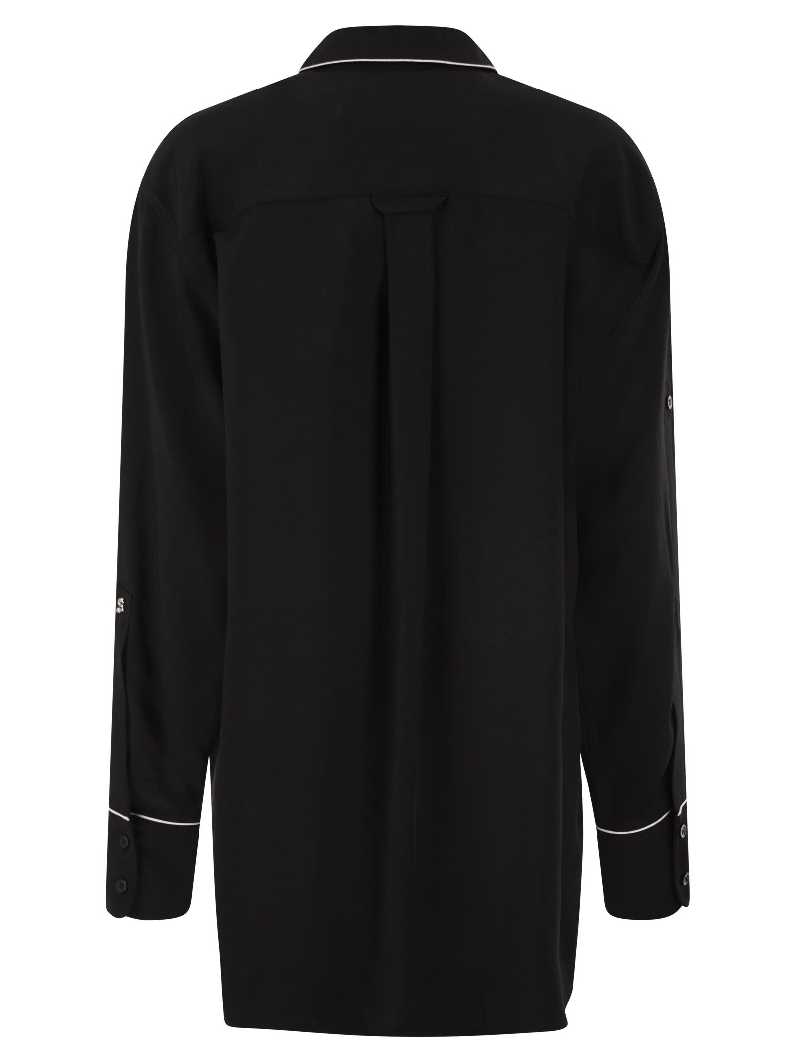 Sportmax Women Spxcocco – Fluid Viscose Shirt With Contrast Piping SPORTMAX
