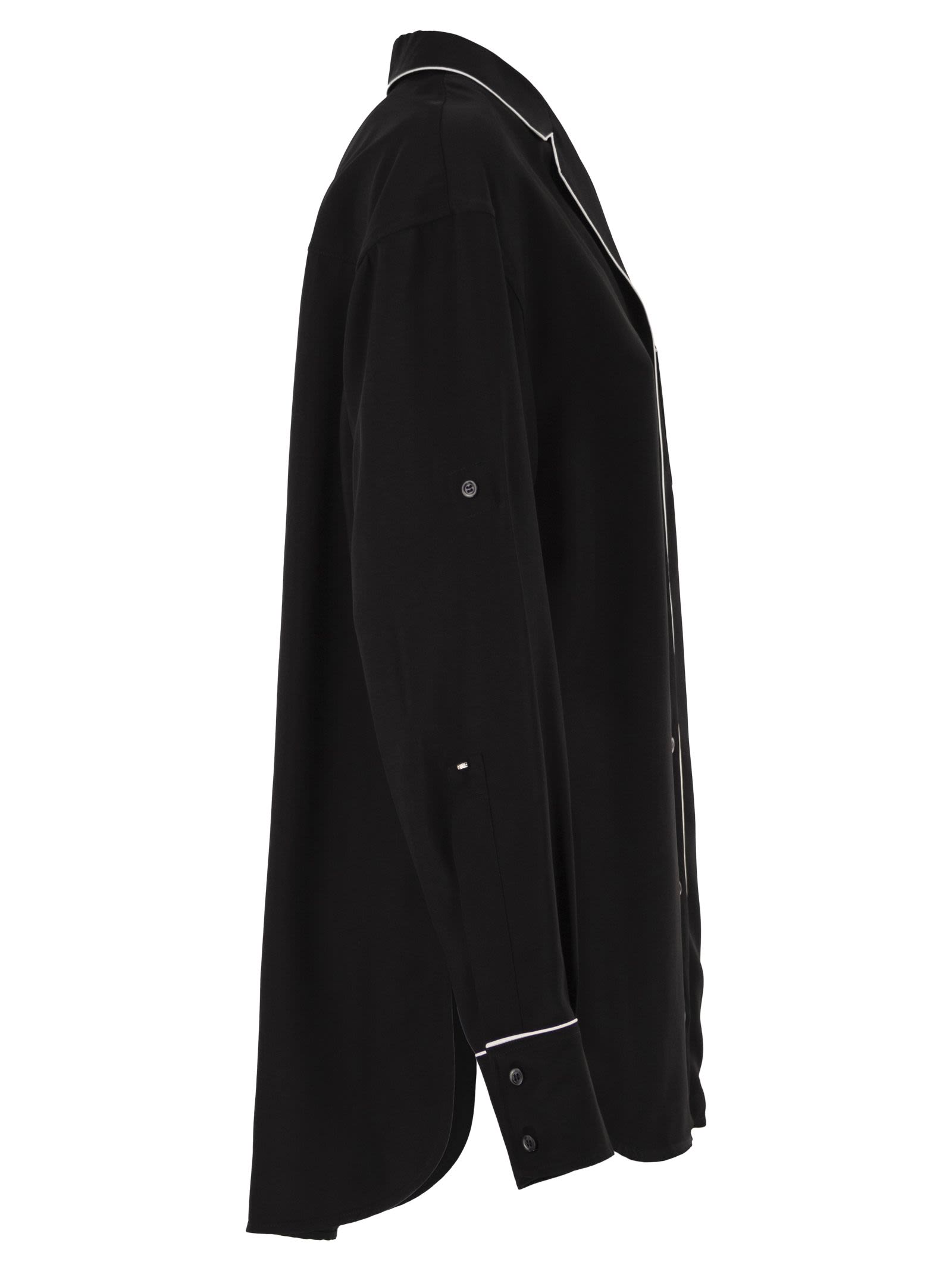 Sportmax Women Spxcocco – Fluid Viscose Shirt With Contrast Piping SPORTMAX