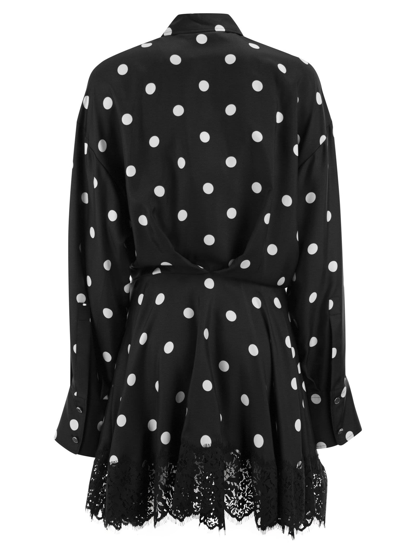 Sportmax Women Spxbosso - Silk Shirt Dress With Lace Inserts SPORTMAX