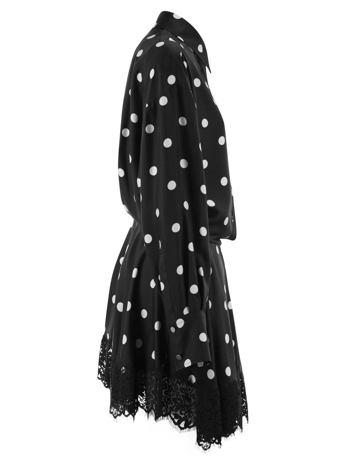 Sportmax Women Spxbosso - Silk Shirt Dress With Lace Inserts SPORTMAX