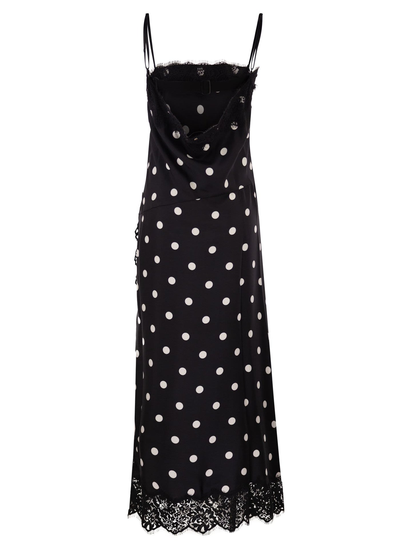 Sportmax Women Spxcapo – Polka Dot Silk Midi Dress With Lace Inserts SPORTMAX