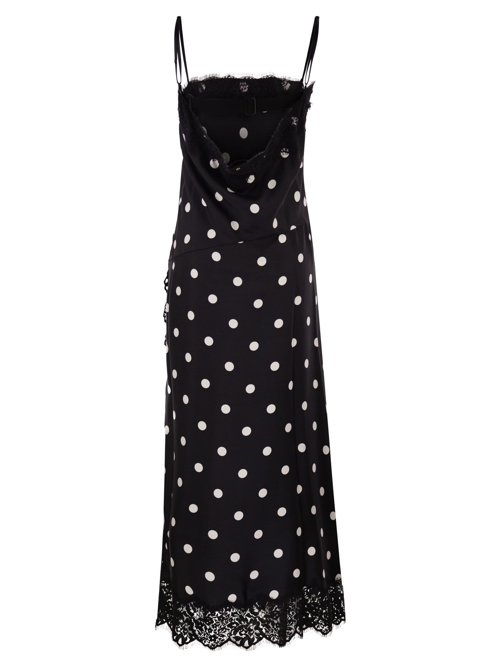 Sportmax Women Spxcapo – Polka Dot Silk Midi Dress With Lace Inserts SPORTMAX