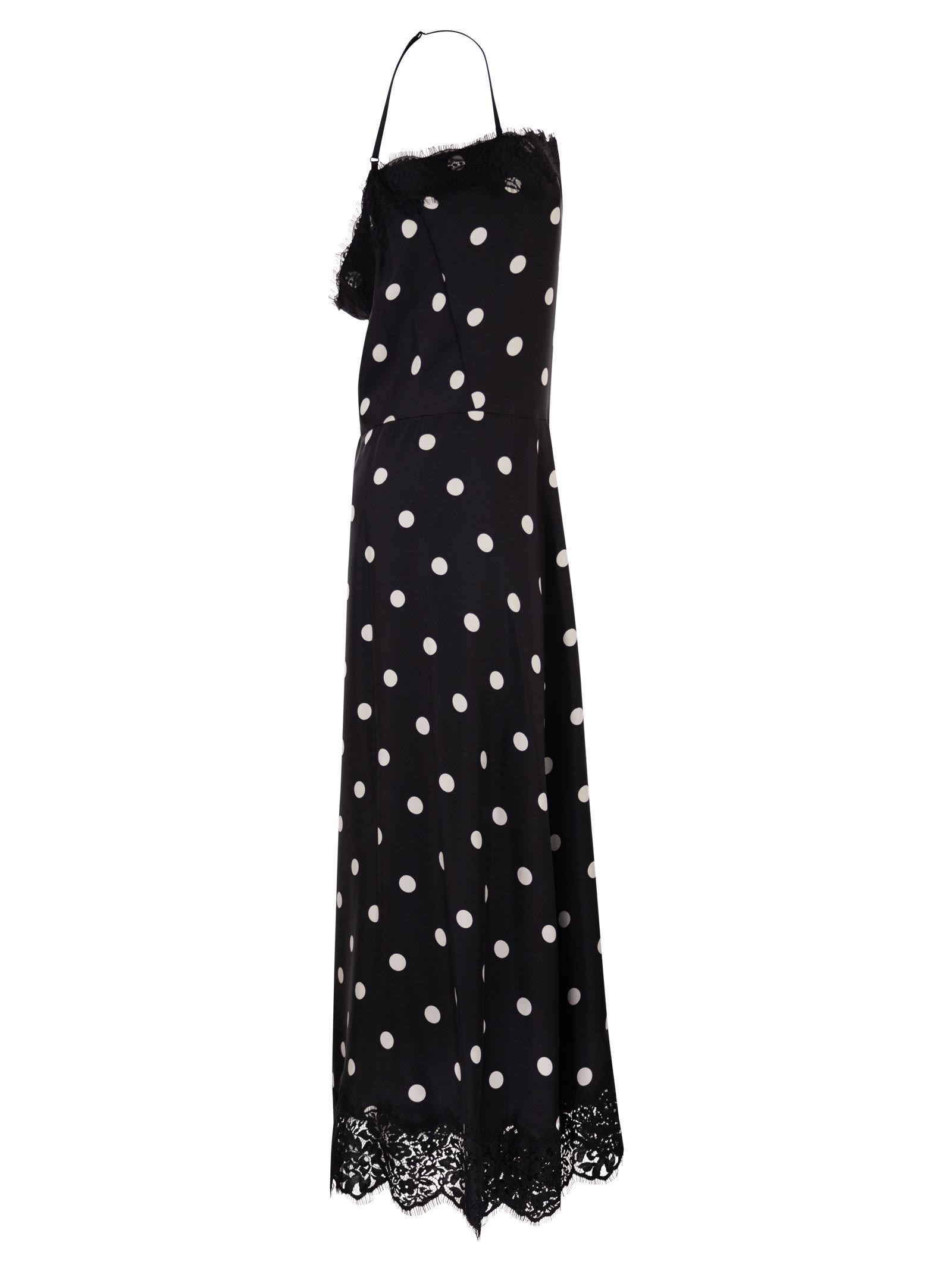 Sportmax Women Spxcapo – Polka Dot Silk Midi Dress With Lace Inserts SPORTMAX