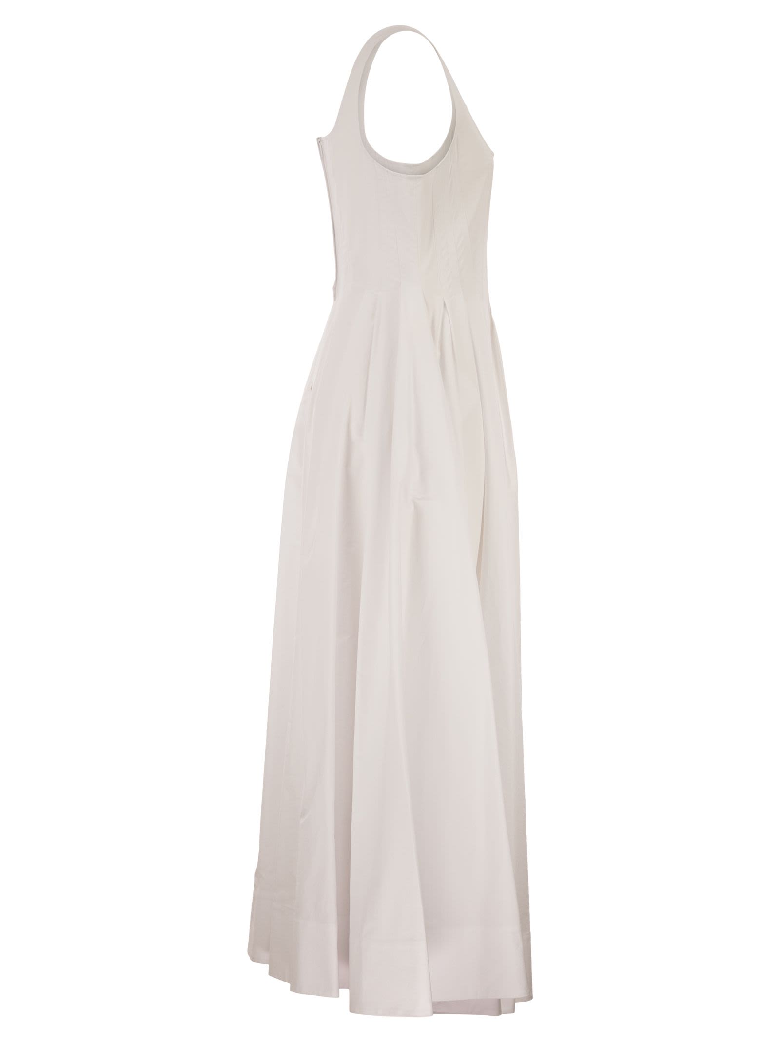 Sportmax Women Spxgiro – Structured Cotton Midi Dress With Full Skirt SPORTMAX