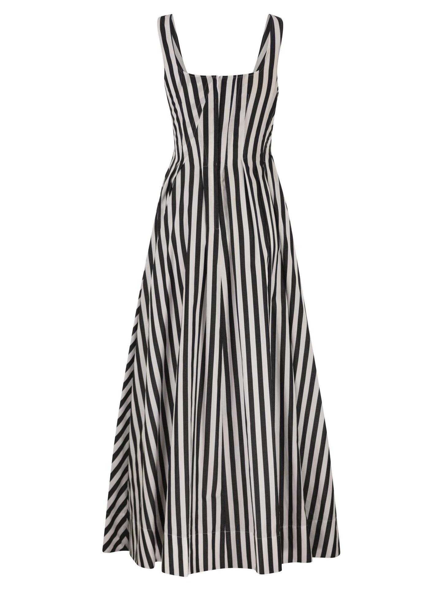 Sportmax Women Spxfilmato – Striped Cotton Midi Dress With Full Skirt SPORTMAX