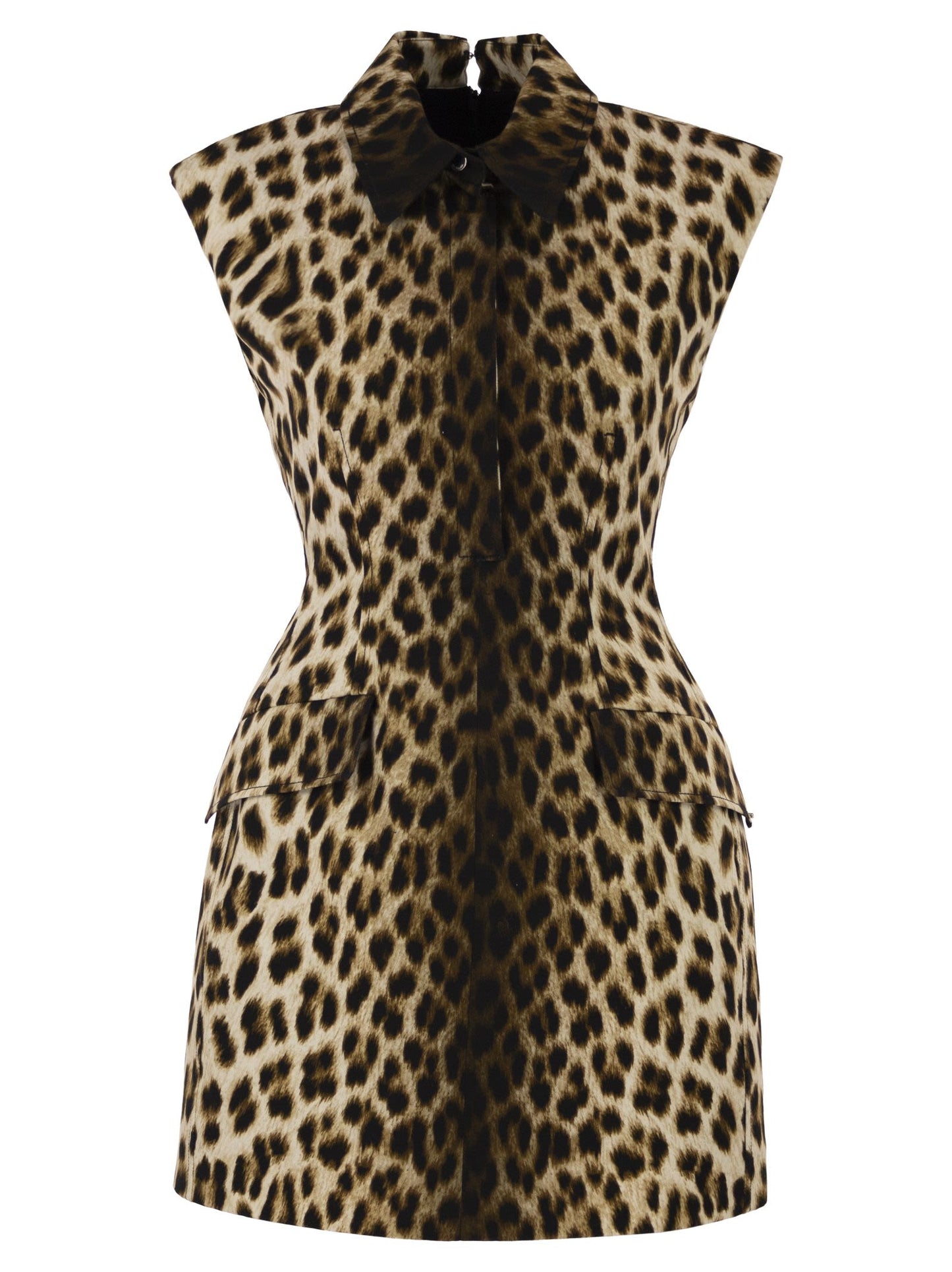 Sportmax Women Spxlonza – Cotton Mini Dress With Animal Print SPORTMAX