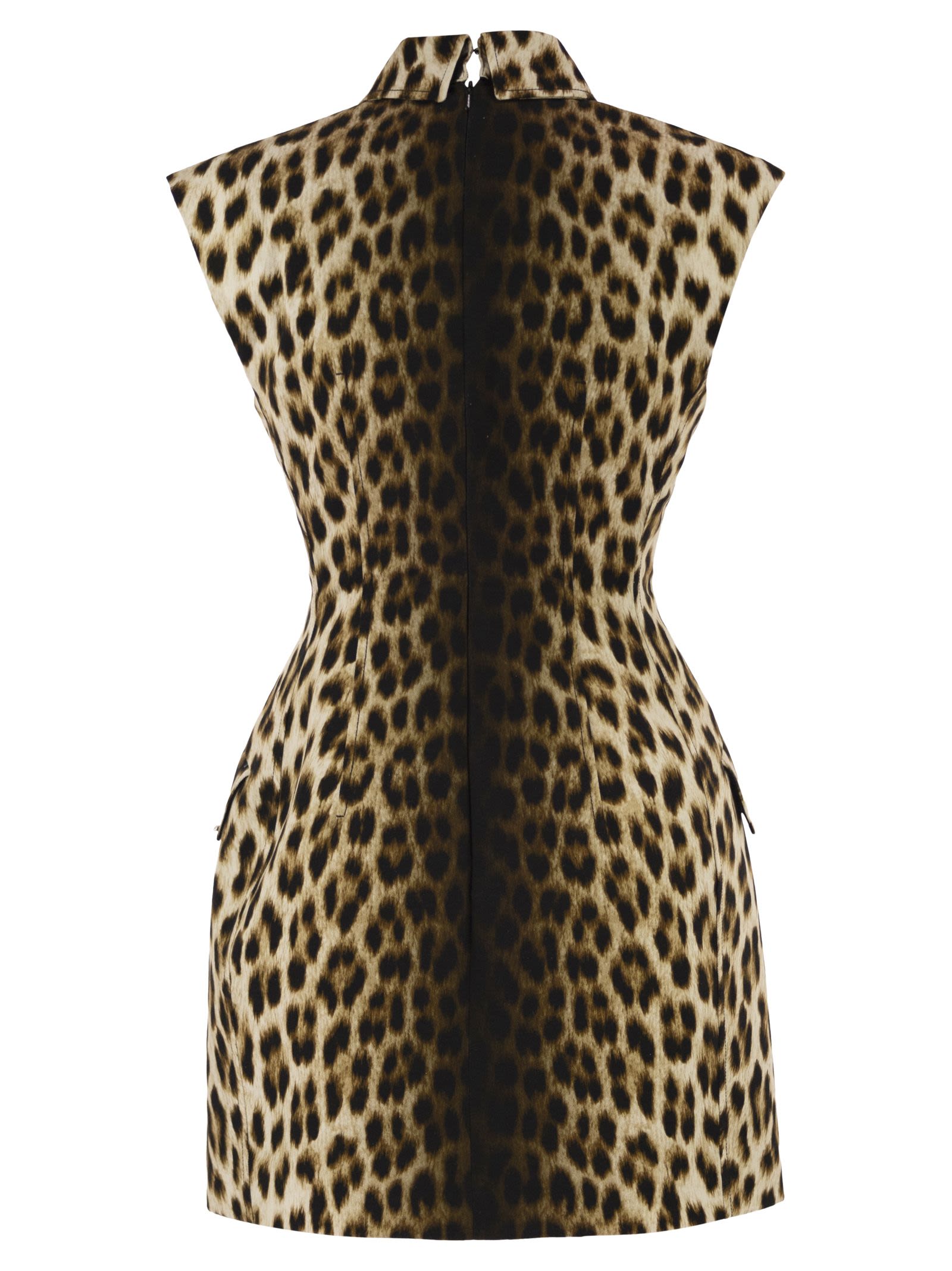 Sportmax Women Spxlonza – Cotton Mini Dress With Animal Print SPORTMAX