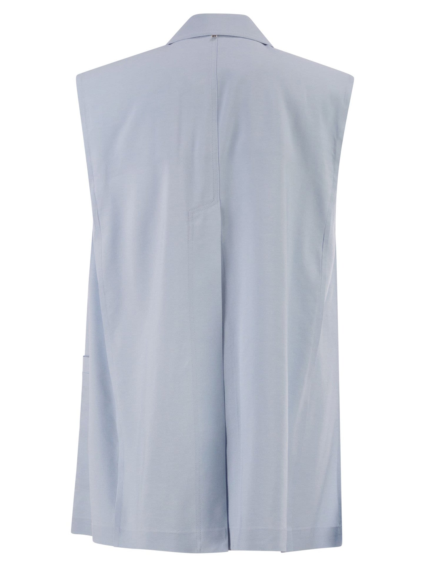 Sportmax Women Spxmaggio - Tailored Sleeveless Vest In Viscose And Paper Blend With Lapels SPORTMAX