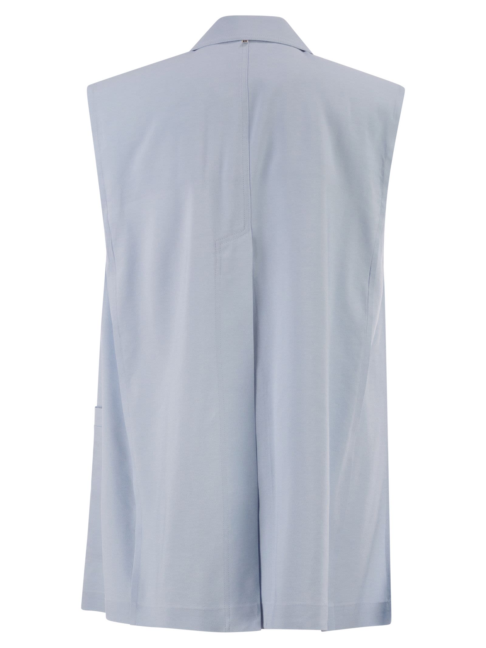 Sportmax Women Spxmaggio - Tailored Sleeveless Vest In Viscose And Paper Blend With Lapels SPORTMAX