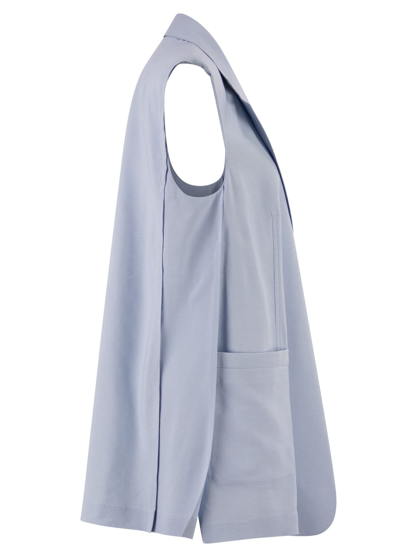Sportmax Women Spxmaggio - Tailored Sleeveless Vest In Viscose And Paper Blend With Lapels SPORTMAX