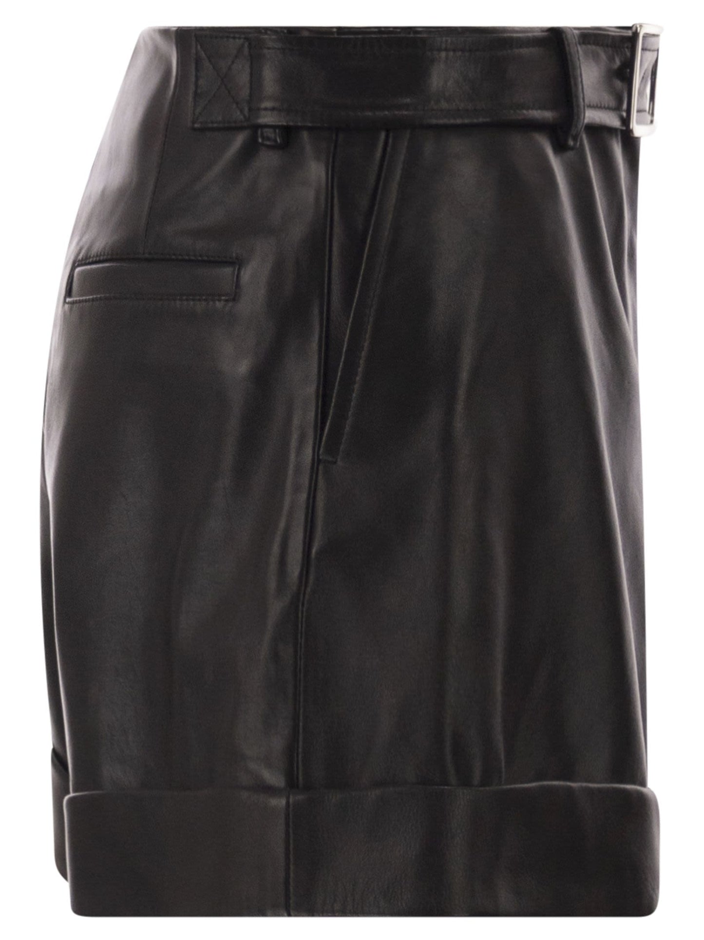 Sportmax Women Spxvasaio - Leather Bermuda Shorts