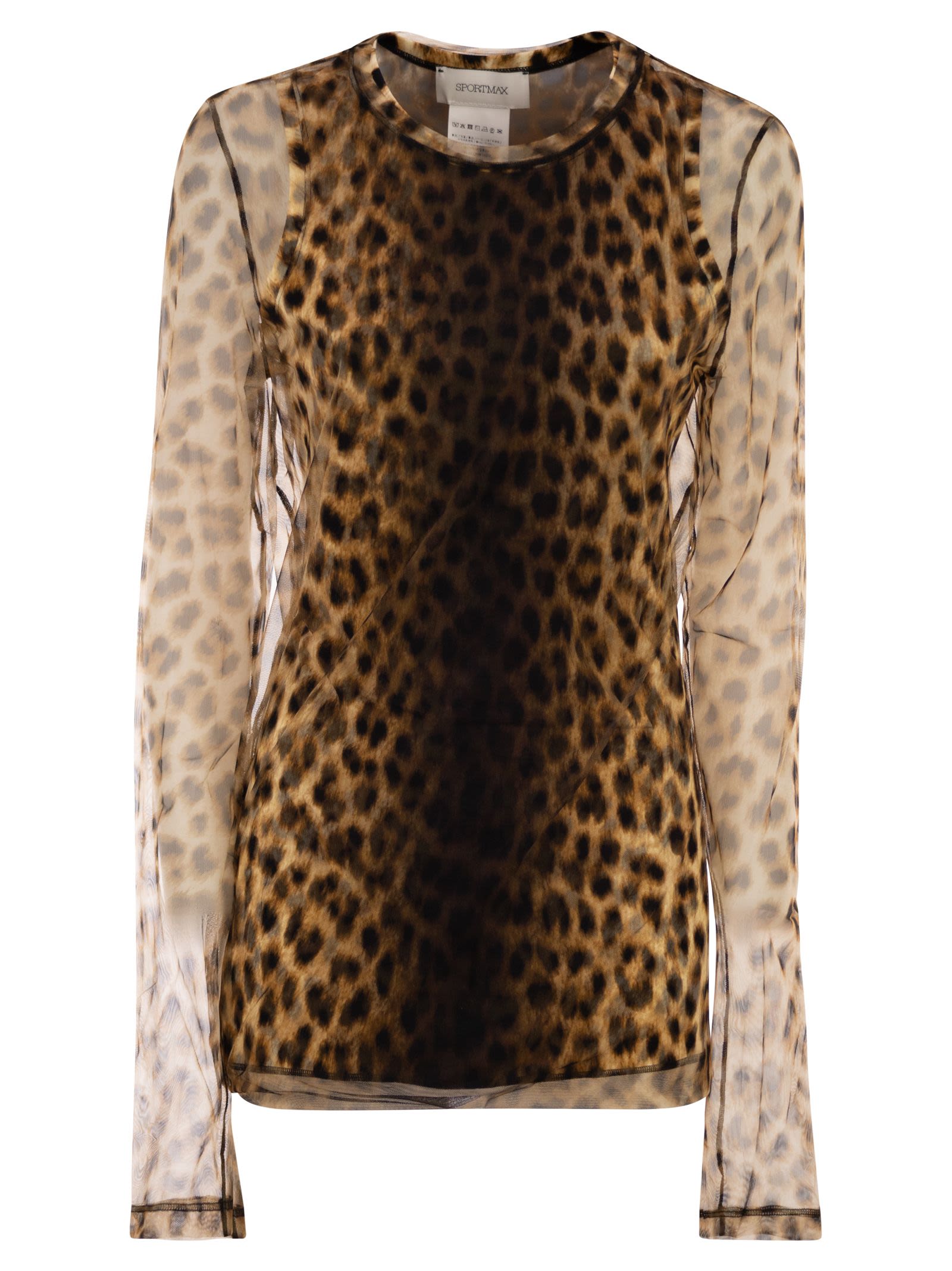 Sportmax Women Spxzebu - Animal Print Dual-Material Top SPORTMAX