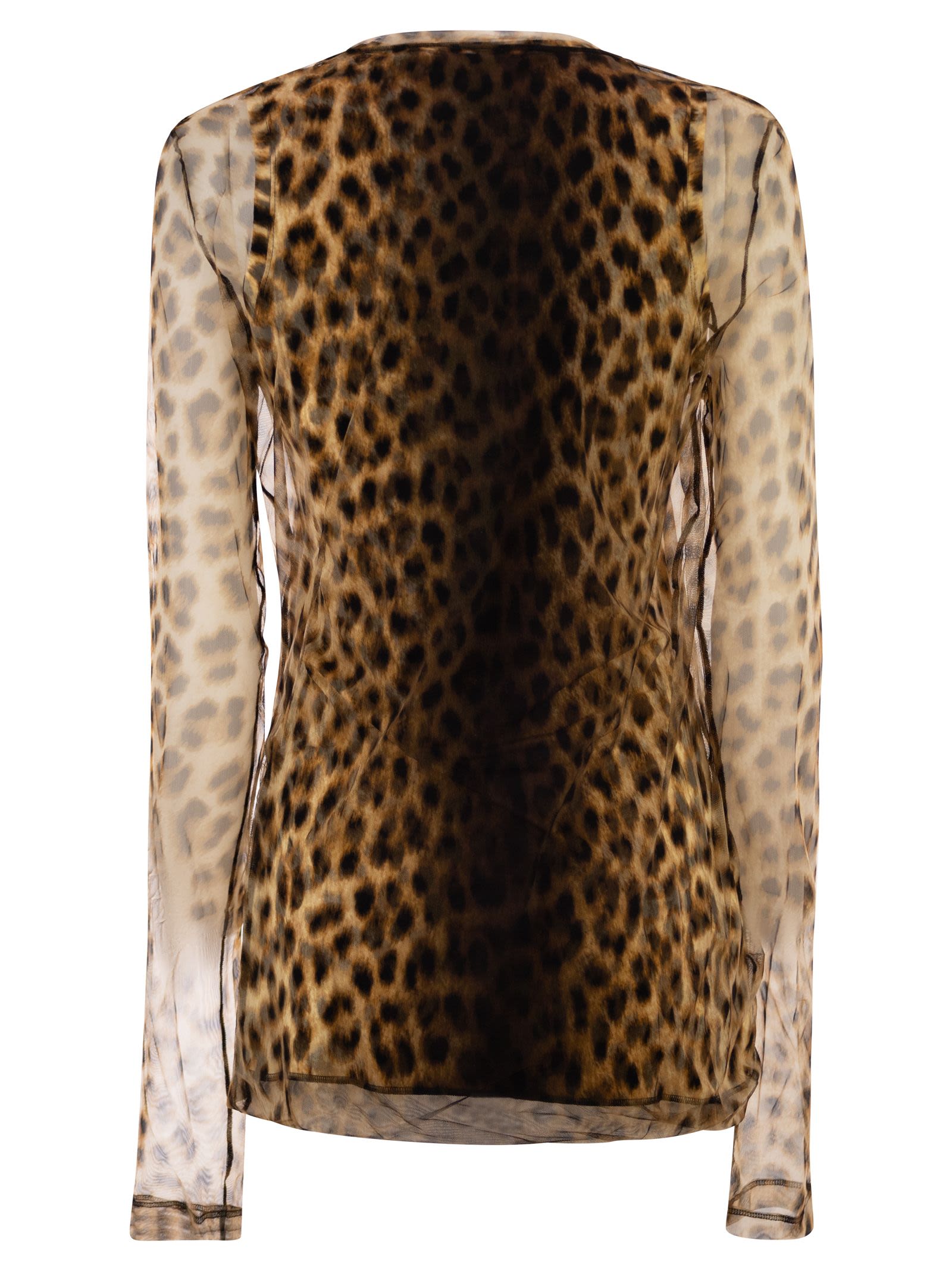 Sportmax Women Spxzebu - Animal Print Dual-Material Top SPORTMAX