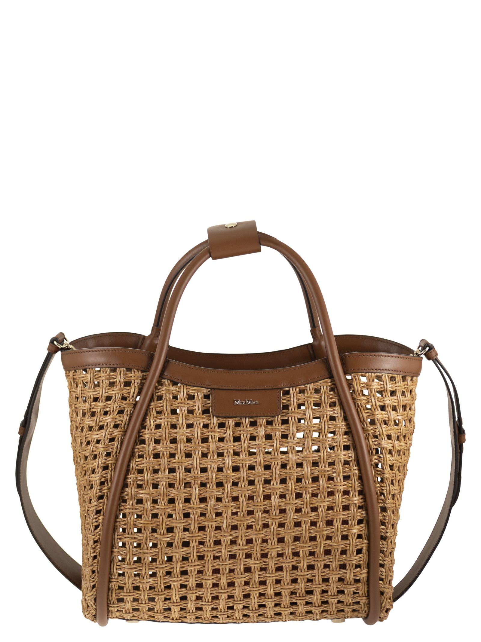 Max Mara Women Mxamarinecesto - Small Marine Bag In Woven Natural Fibre MAX MARA