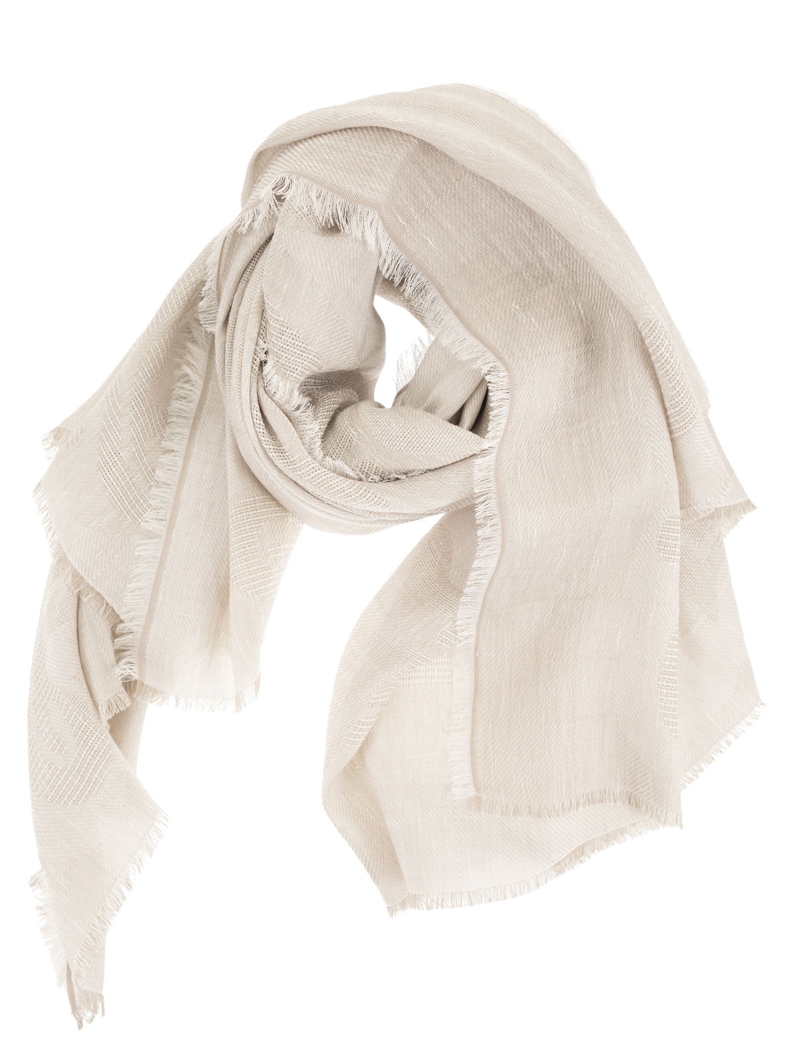 Max Mara Women Mxasenior - Max Mara Scarf With Monogram Jacquard Embroidery MAX MARA