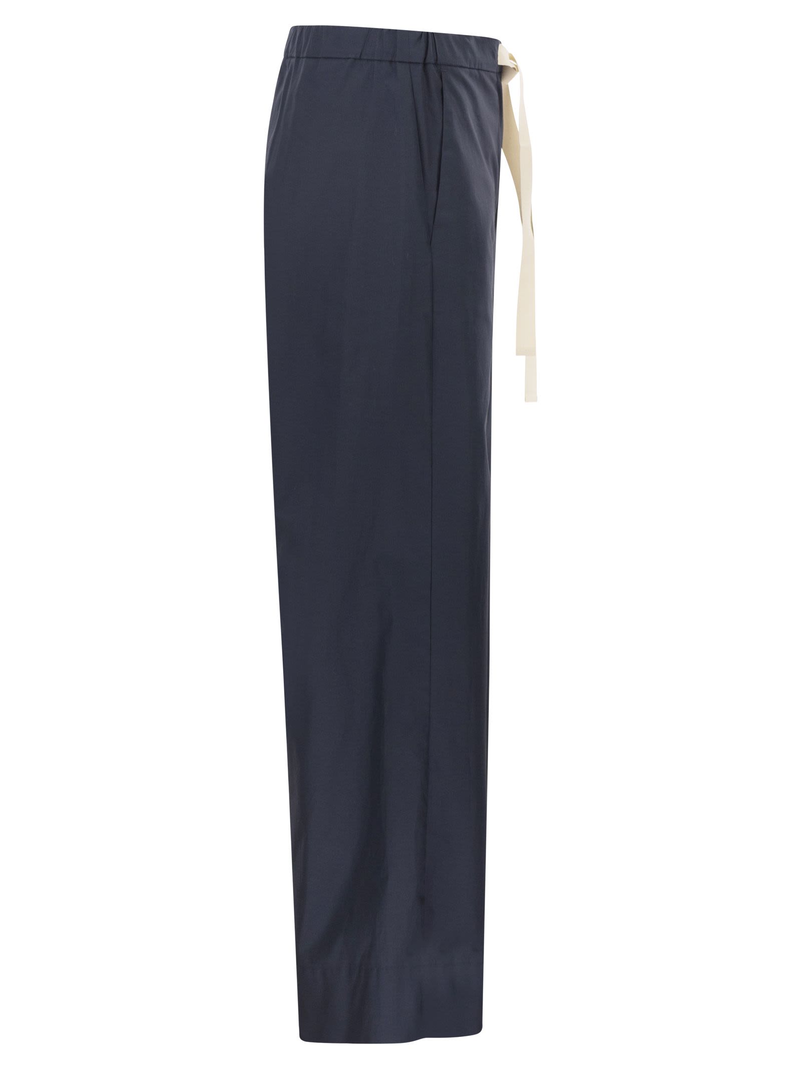 S Max Mara Women Smmargento - Cotton Drawstring Trousers S MAX MARA