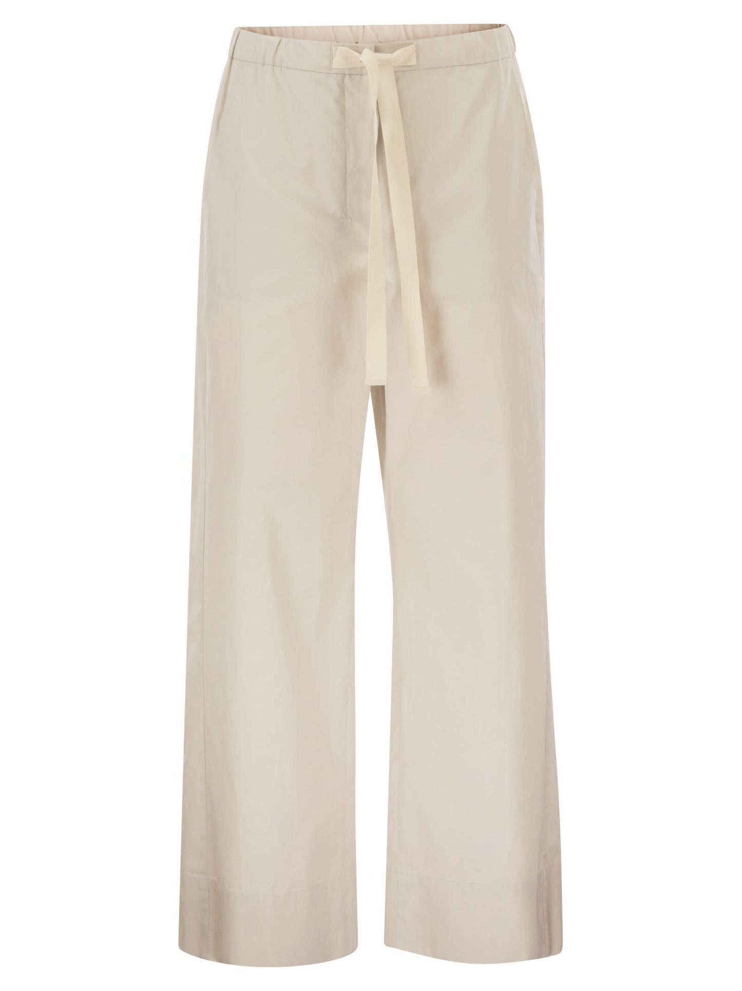 S Max Mara Women Smmargento - Cotton Drawstring Trousers S MAX MARA