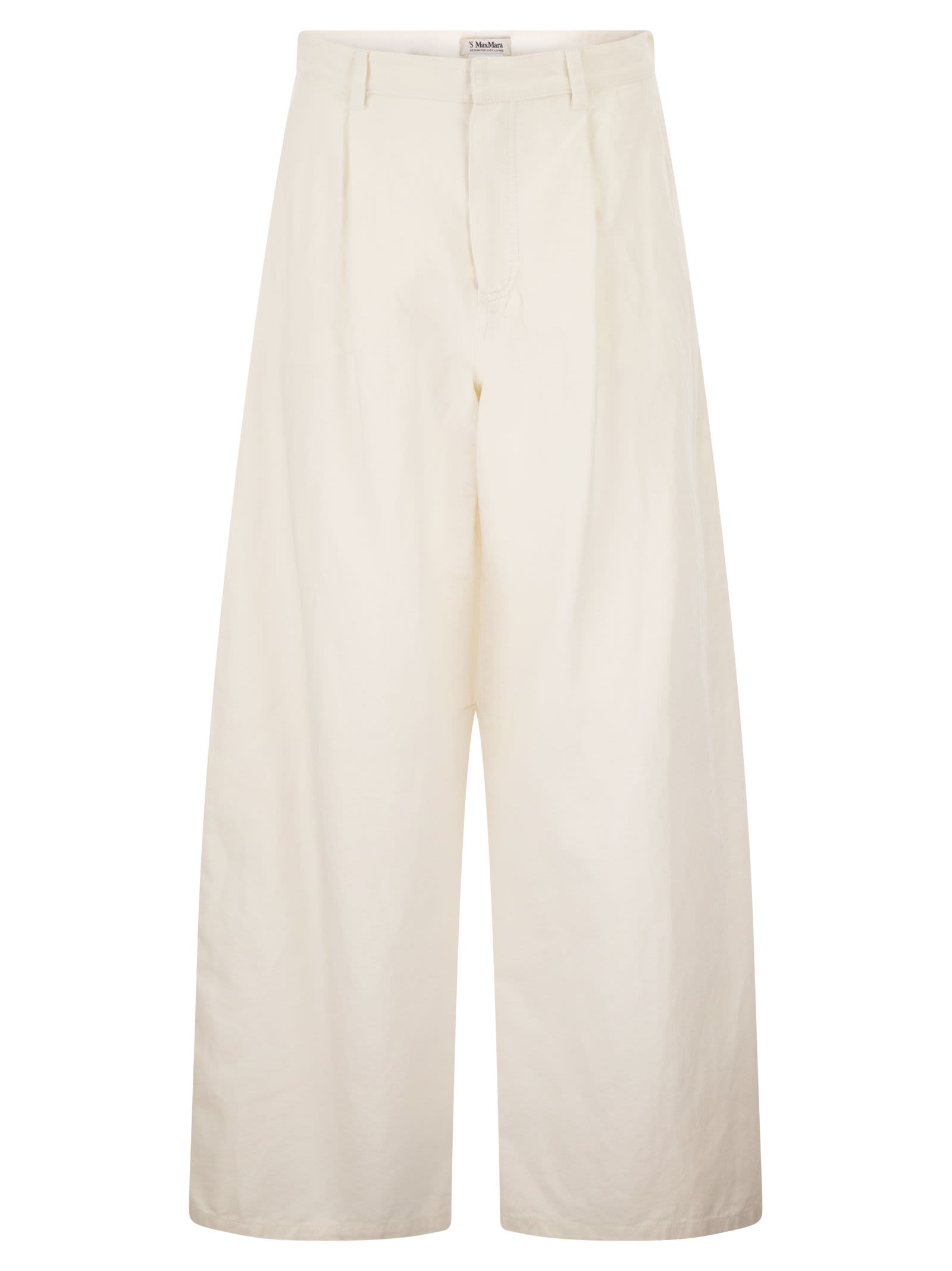 S Max Mara Women Smmaloa - Wide-Leg Trousers In Cotton And Linen S MAX MARA