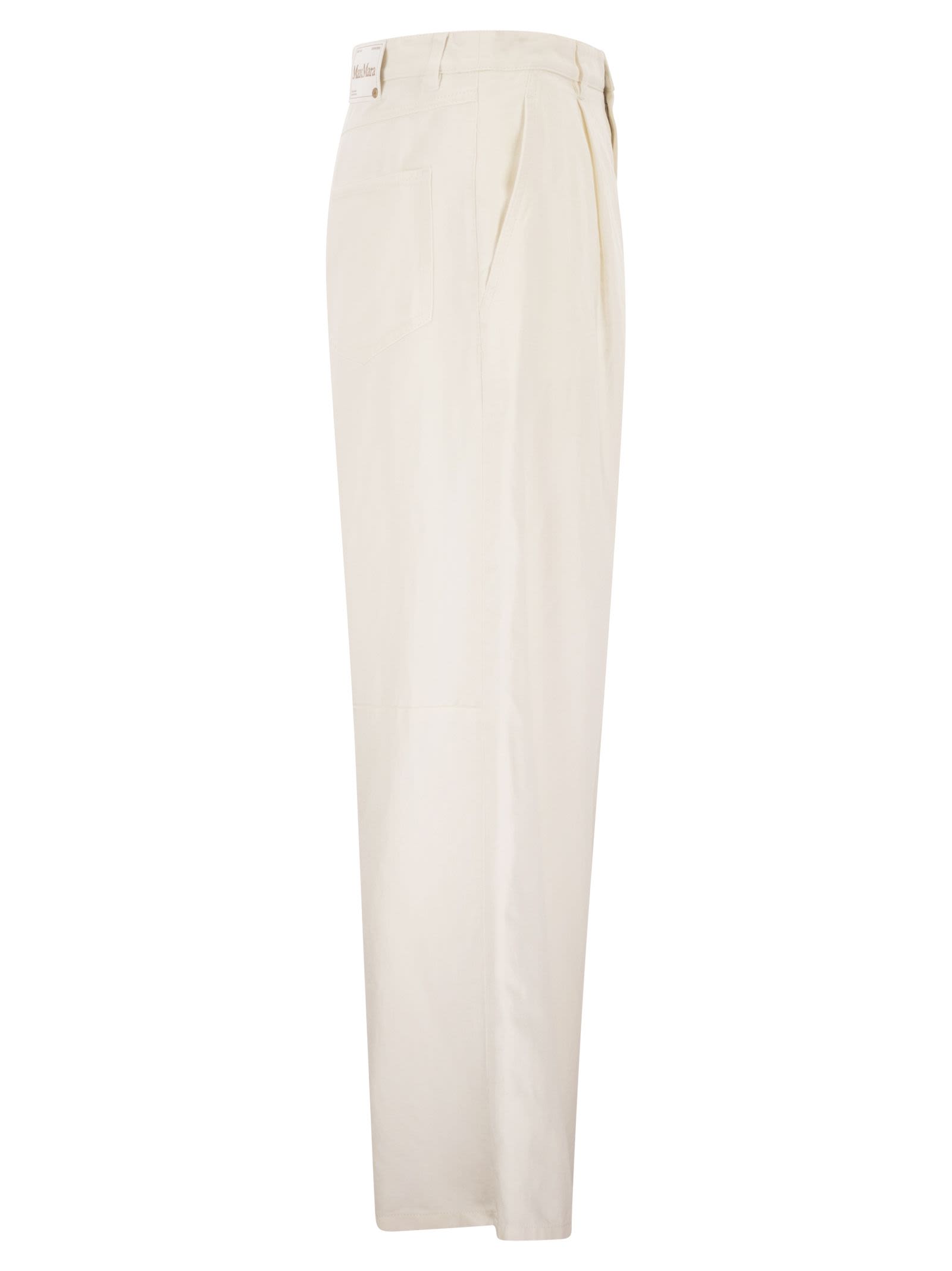 S Max Mara Women Smmaloa - Wide-Leg Trousers In Cotton And Linen S MAX MARA