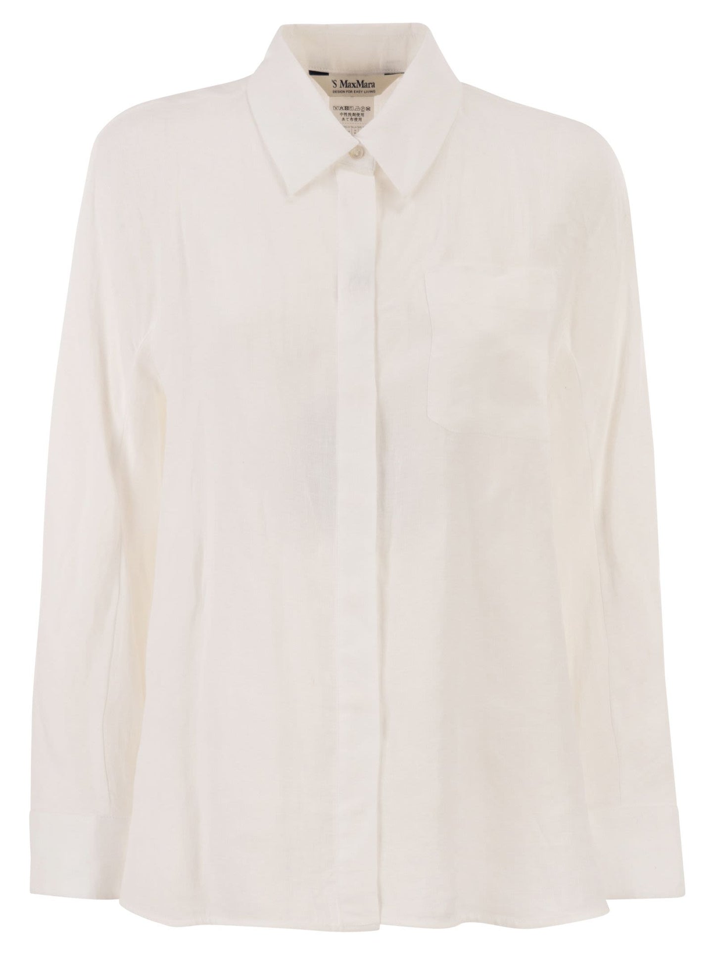 S Max Mara Women Smmgala - Linen Shirt With Fluid Silhouette And Patch Pocket S MAX MARA