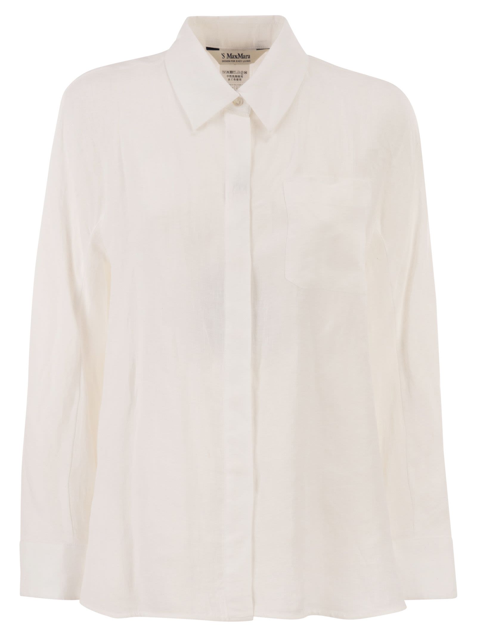 S Max Mara Women Smmgala - Linen Shirt With Fluid Silhouette And Patch Pocket S MAX MARA