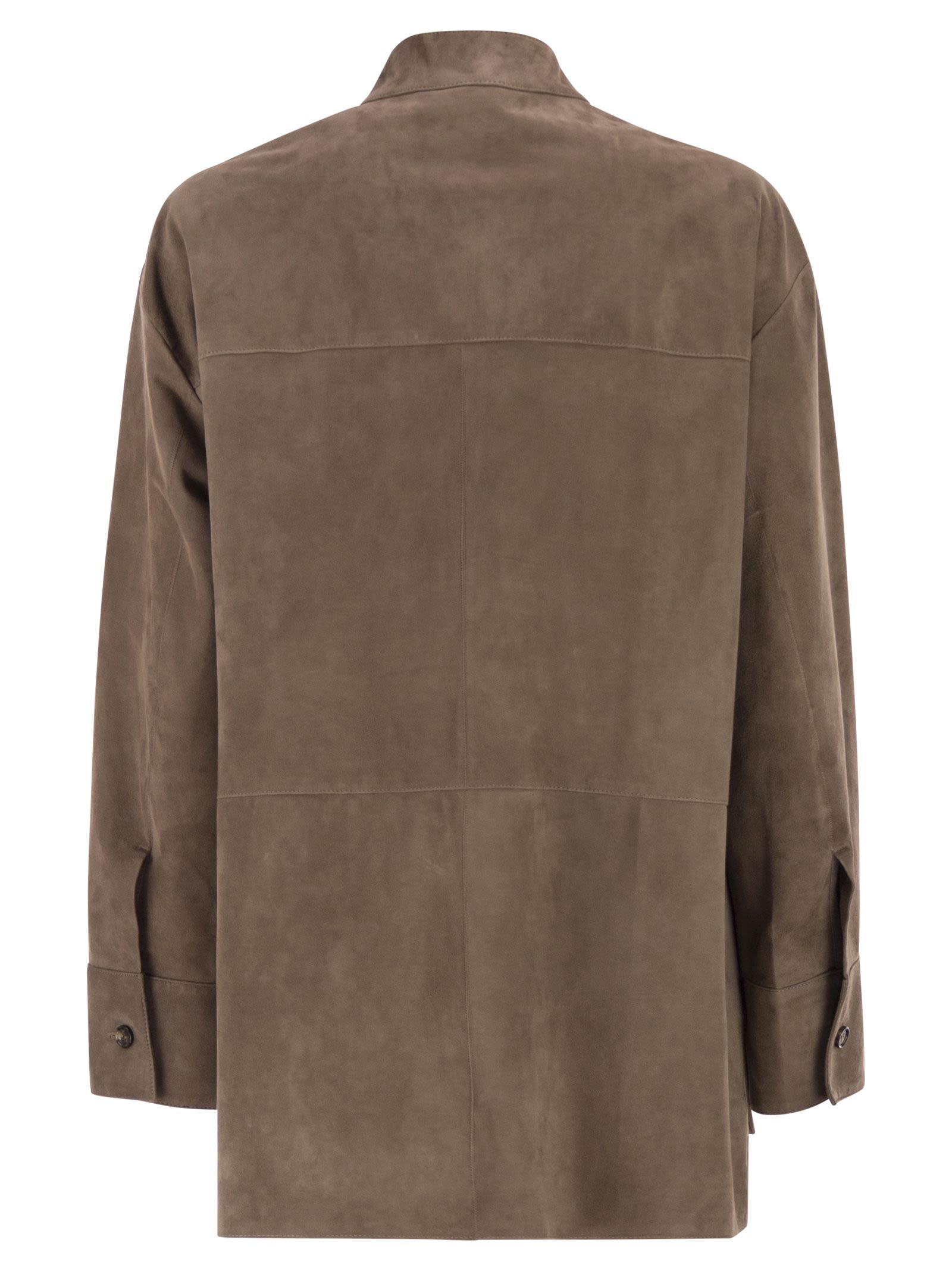 S Max Mara Women Smmelodia - Suede Jacket With Topstitching S MAX MARA