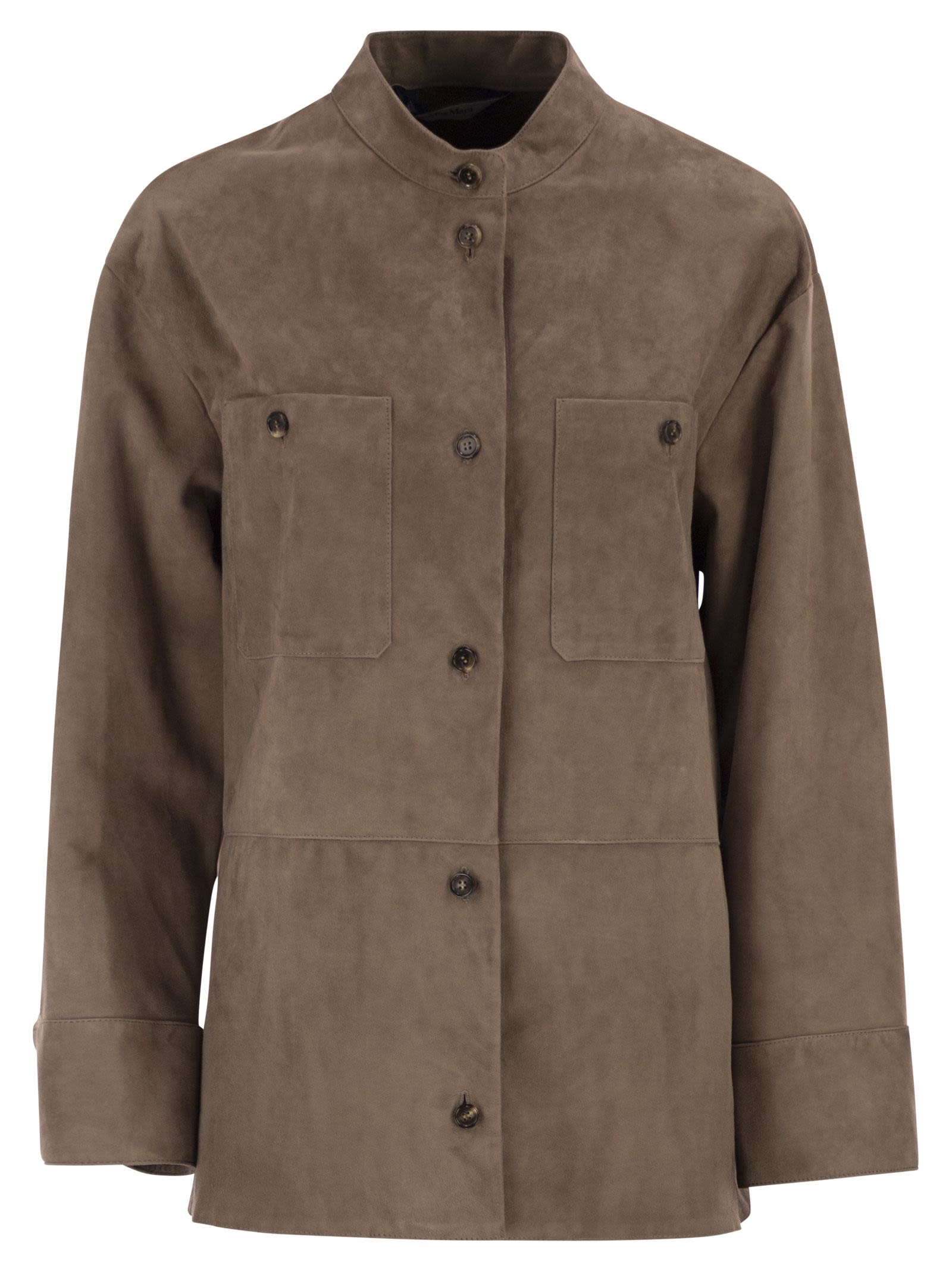 S Max Mara Women Smmelodia - Suede Jacket With Topstitching S MAX MARA