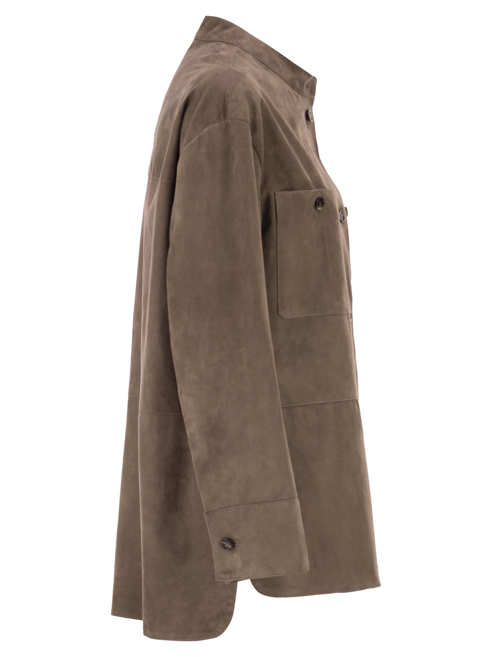 S Max Mara Women Smmelodia - Suede Jacket With Topstitching S MAX MARA